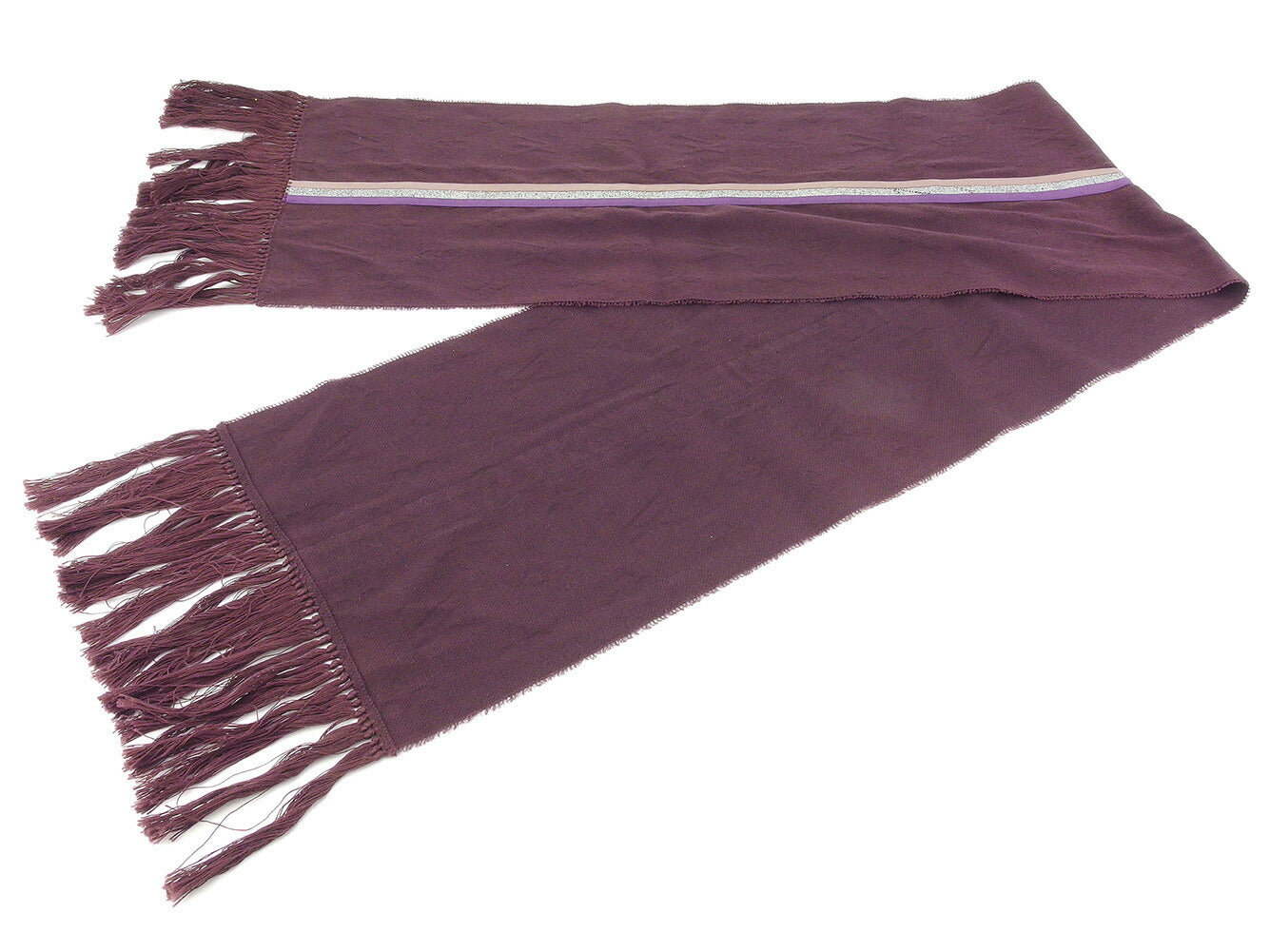 LOUIS VUITTON Scarf Brown Purple Silver