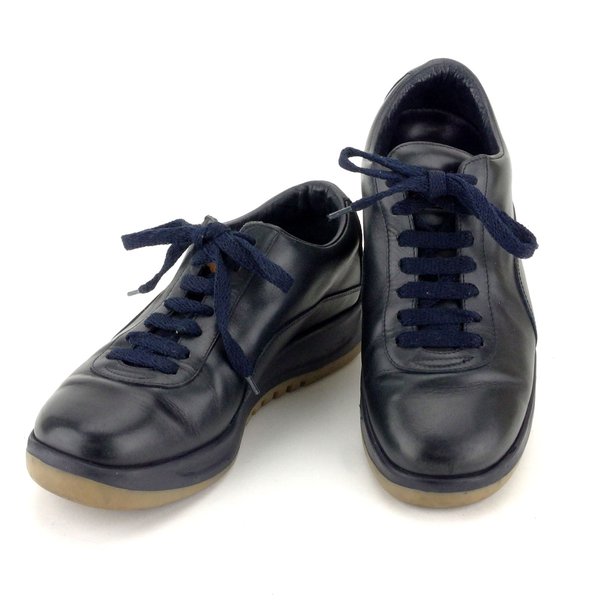 LOUIS VUITTON sneakers leather Navy 37 half 37 1/2