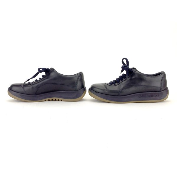 LOUIS VUITTON sneakers leather Navy 37 half 37 1/2