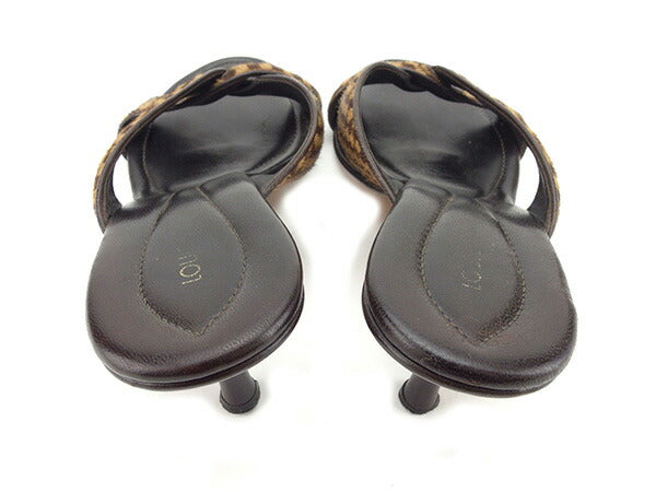 LOUIS VUITTON Mule Beige x brown x gold 36