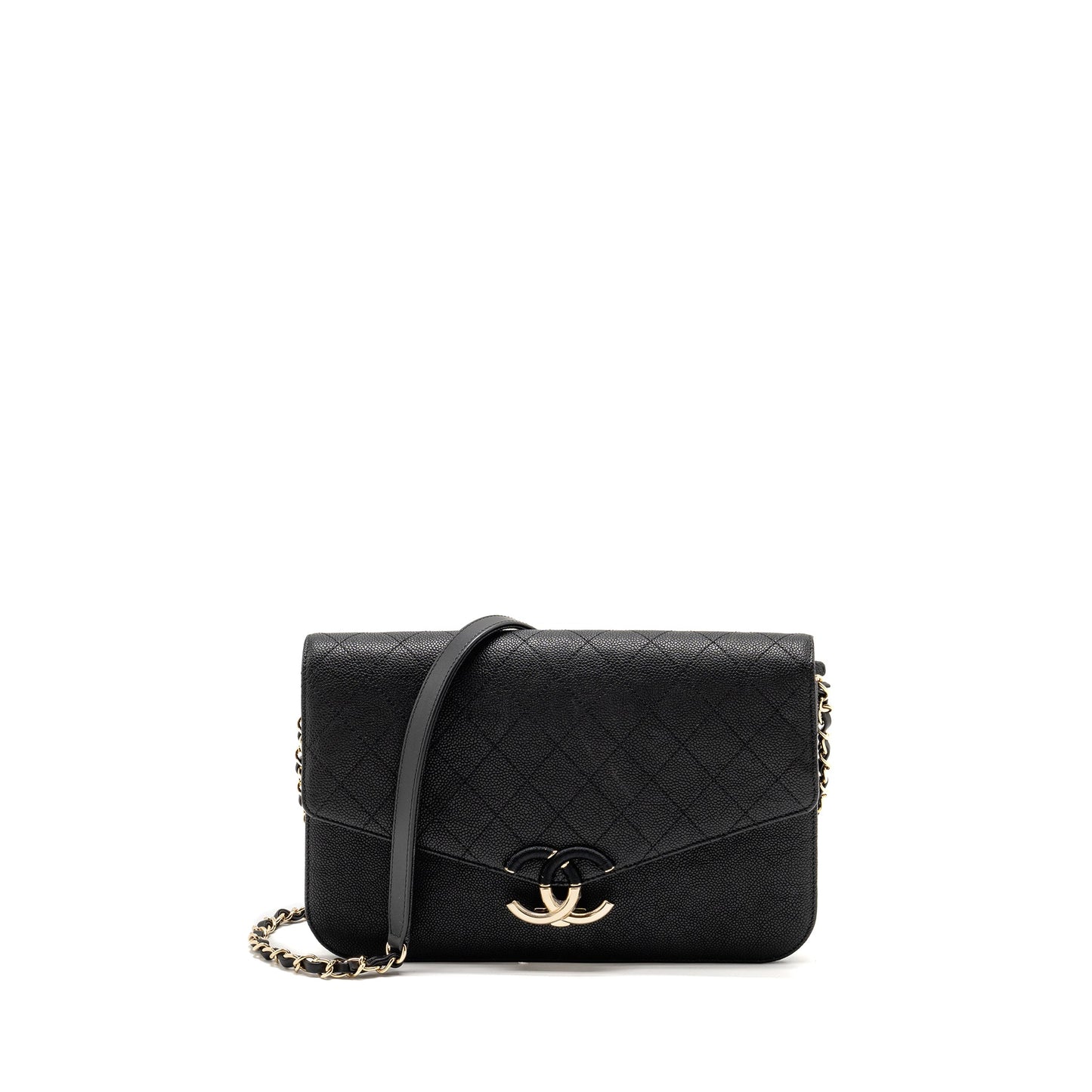Chanel Paris-Cuba Thread Around Flap Bag With Chain Caviar Black LGHW