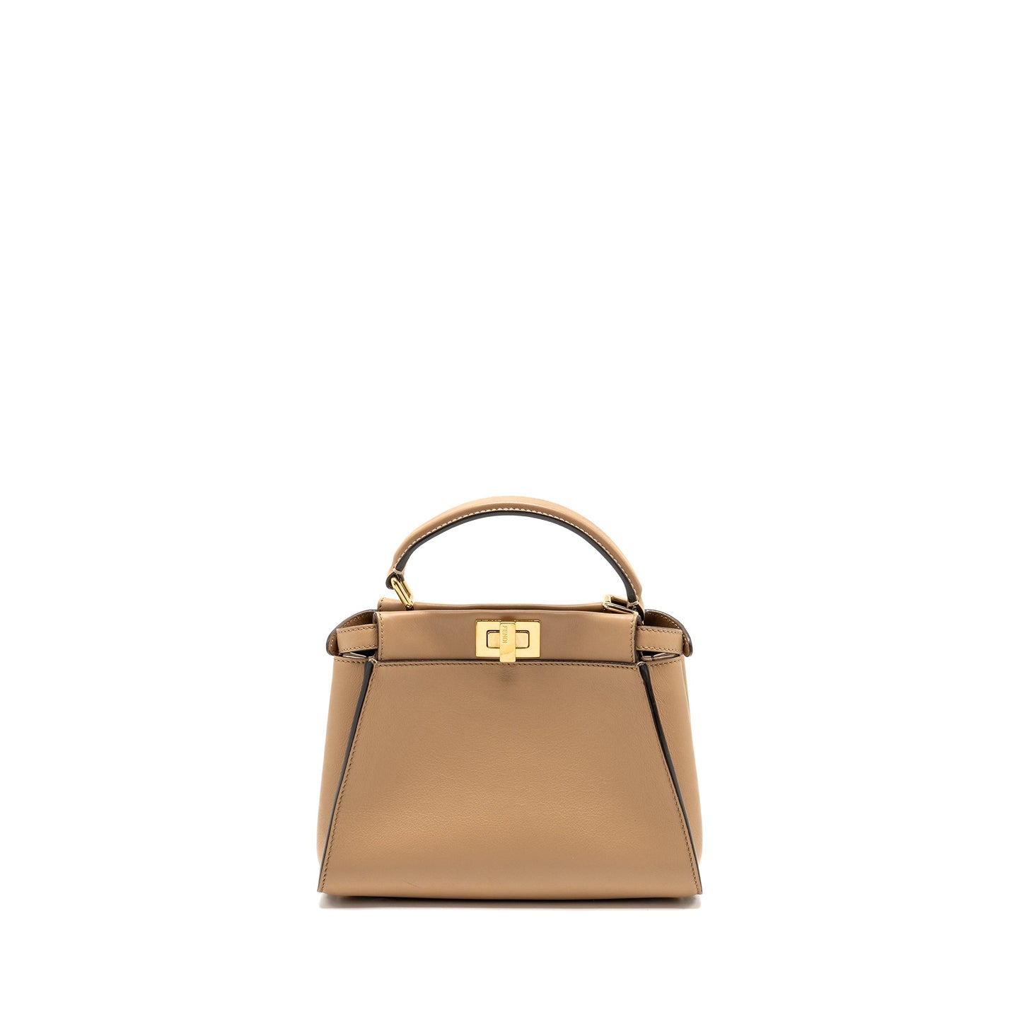 FENDI Mini Peekaboo Calfskin Beige