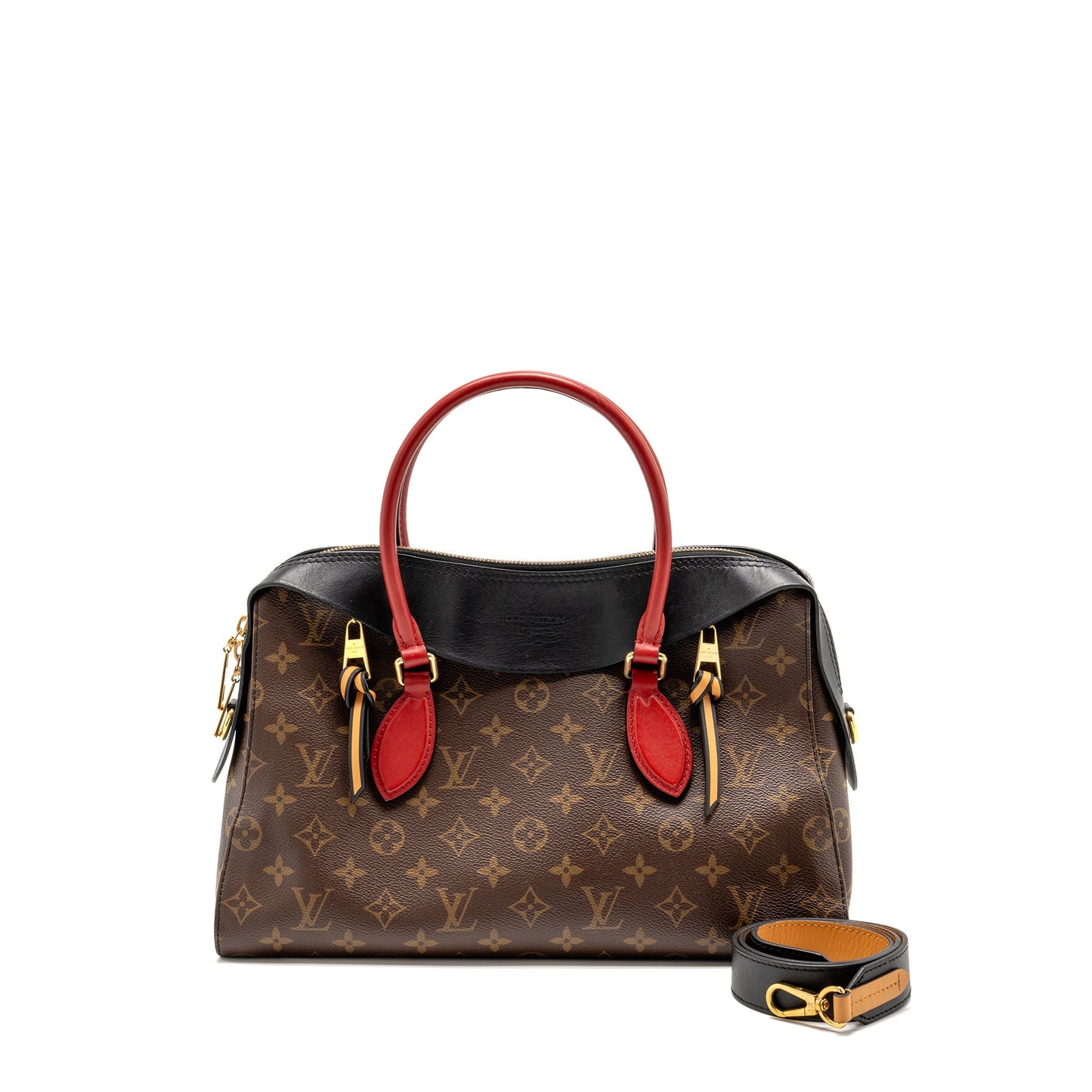 Louis Vuitton Tuileries Purse Monogram Canvas Black/Red