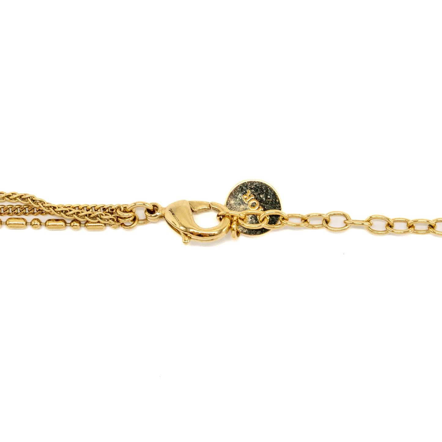 Dior and Pearl Necklace Crystal Gold Tone
