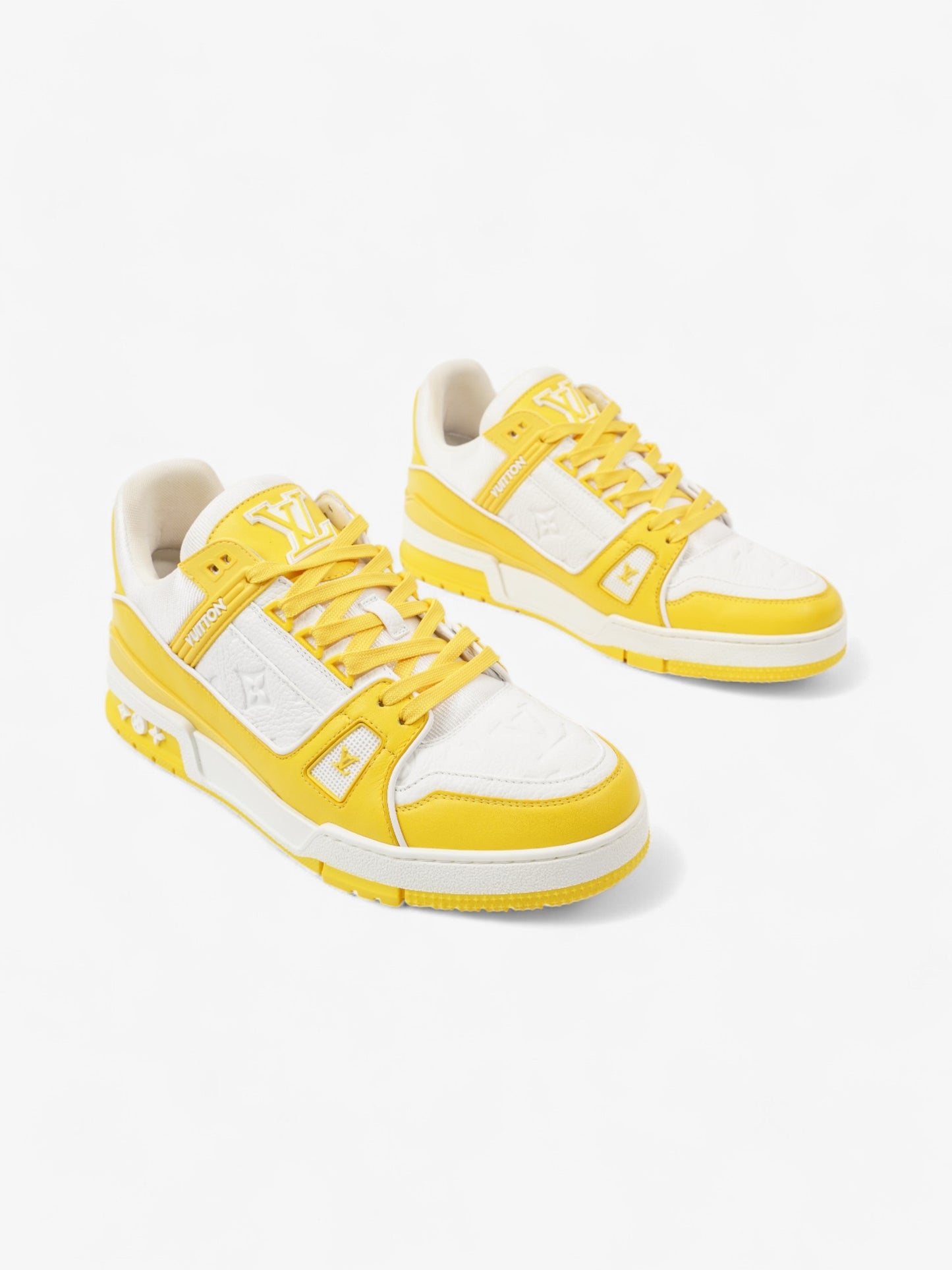 Louis Vuitton LV Trainers White  / Yellow Leather EU 41 UK 7