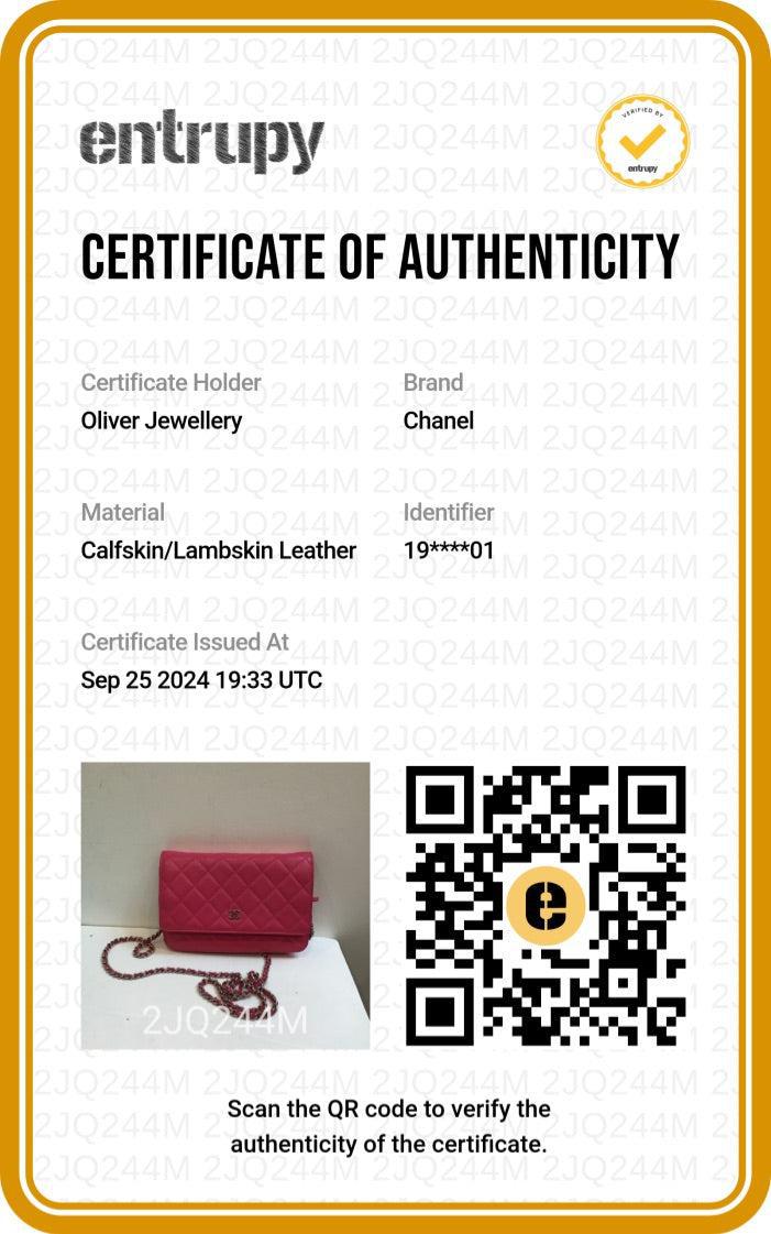 Chanel Pink Quilted Lambskin Leather Classic Wallet on Chain
