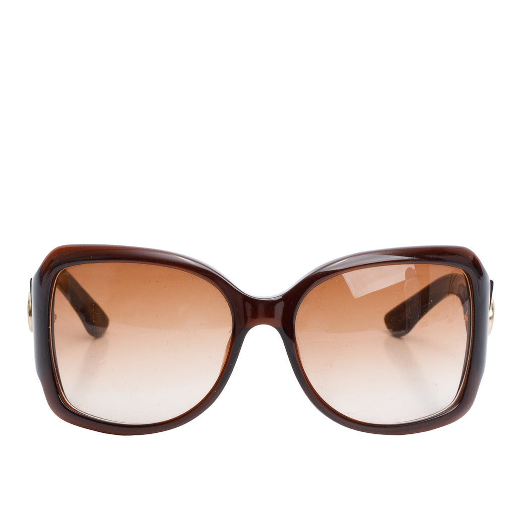Gucci GG2695/S Brown Acetate CC Logo Oversized Square Sunglasses