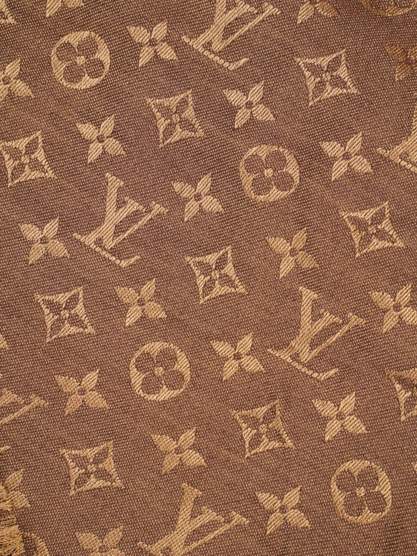 Louis Vuitton Monogram Shawl Brown Wool