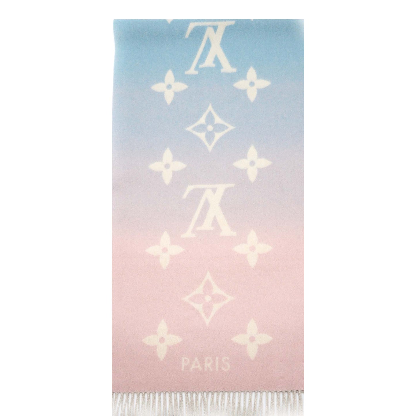Louis Vuitton Reykjavik Gradient Scarf 190 x 45cm Cashmere Blue Rose