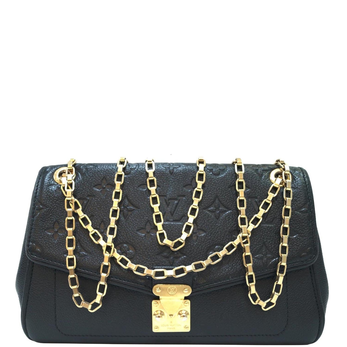 LOUIS VUITTON Black Monogram Empreinte Leather St Germain Bag