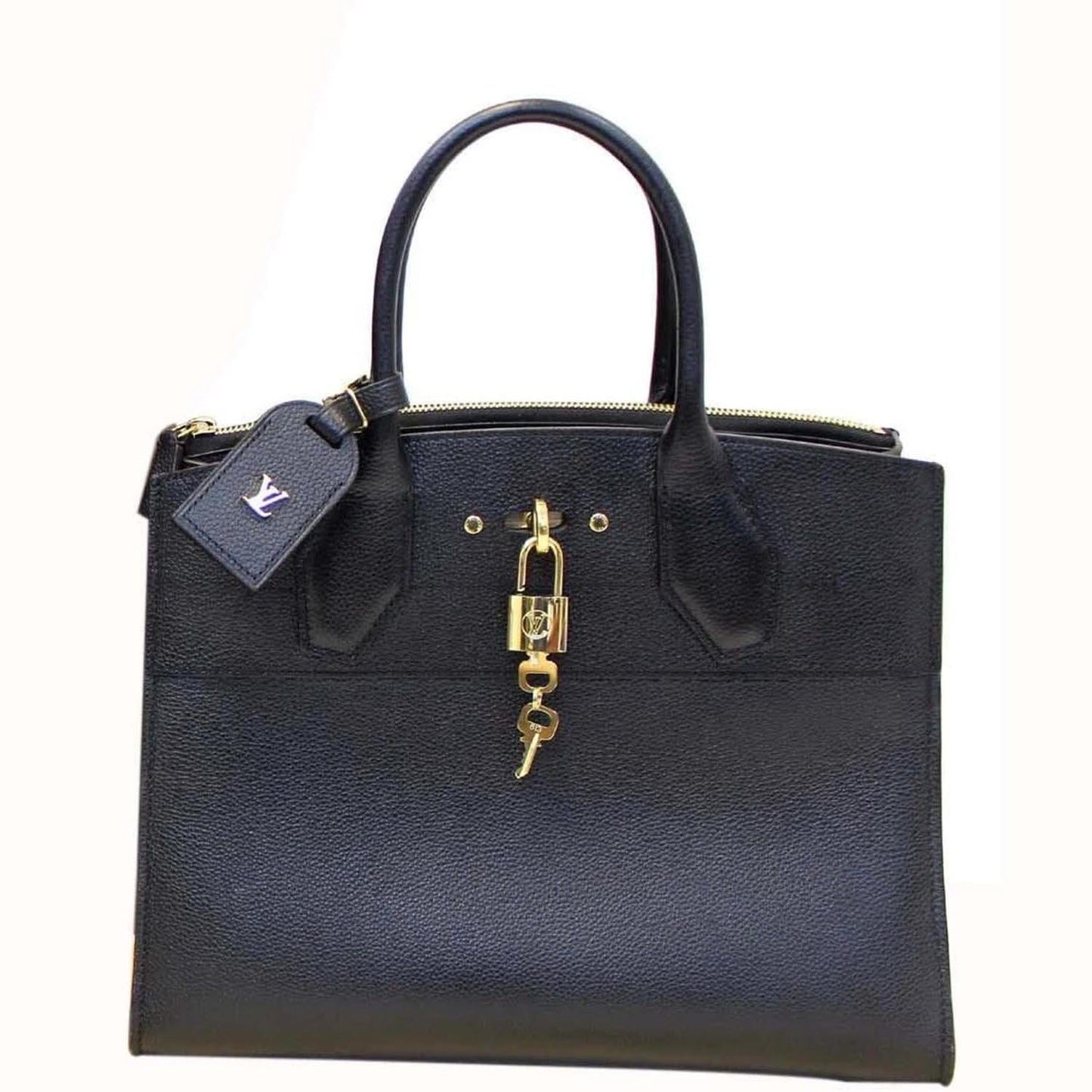 LOUIS VUITTON City Steamer MM Noir Black Leather Shoulder Bag