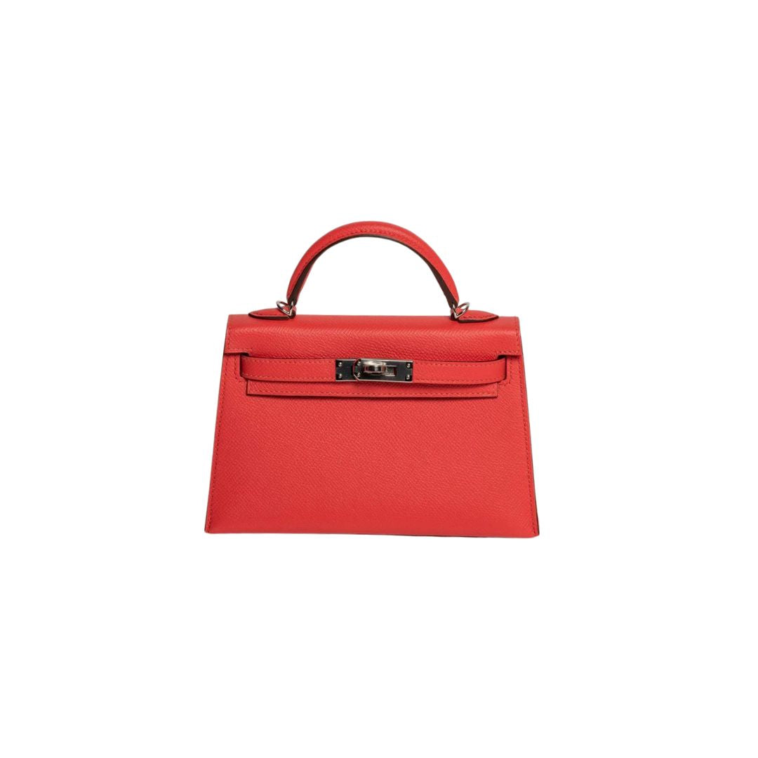 Luxury Hermes Kelly 20 Epsom Rose Jaipur Palladium Hardware