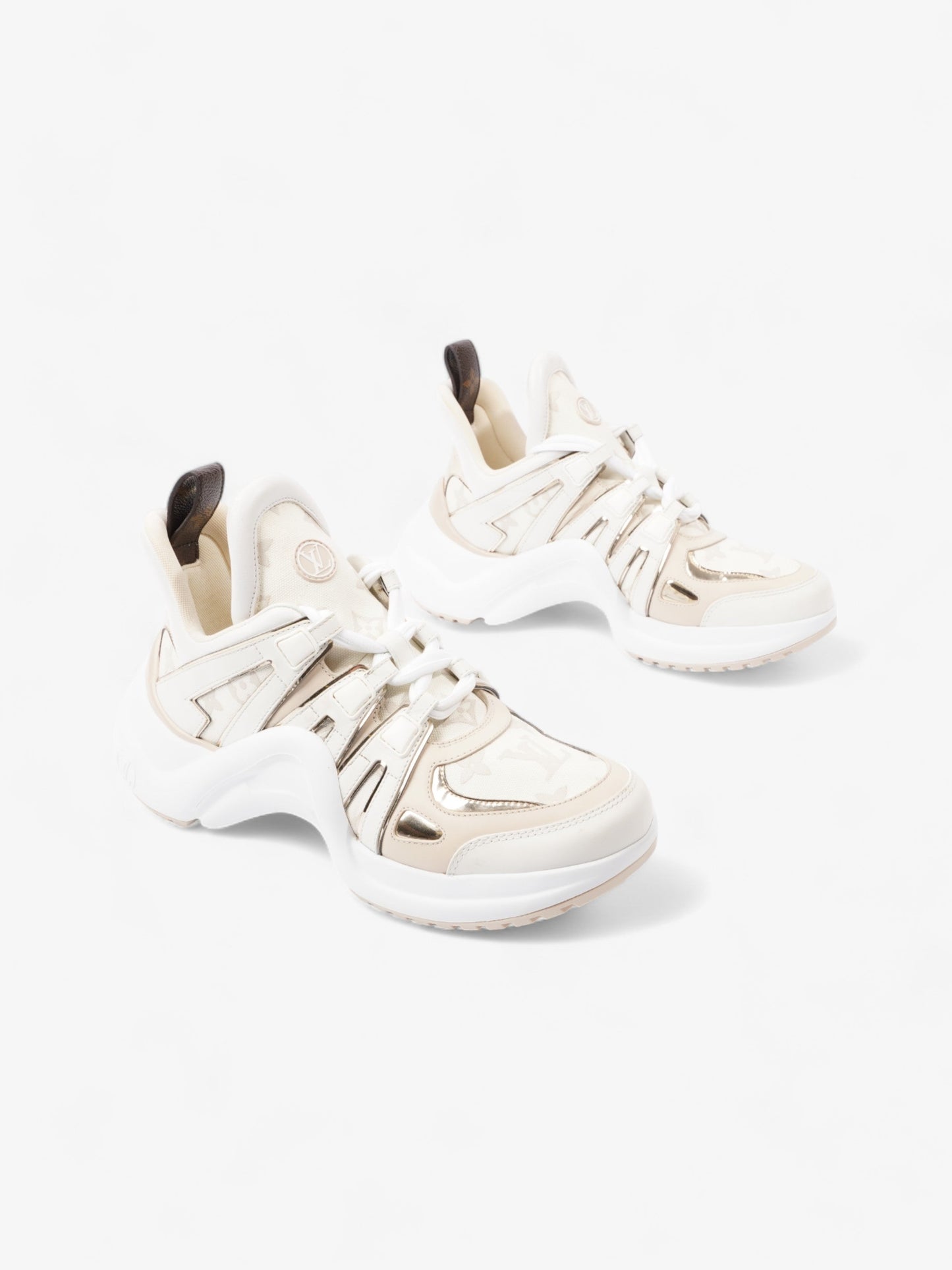 Louis Vuitton Archlight Sneakers White / Beige / Gold Canvas EU 40 UK 7