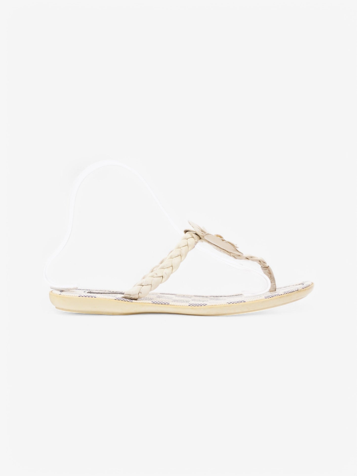 Louis Vuitton Flip Flops Damier Azur Leather EU 38 UK 5