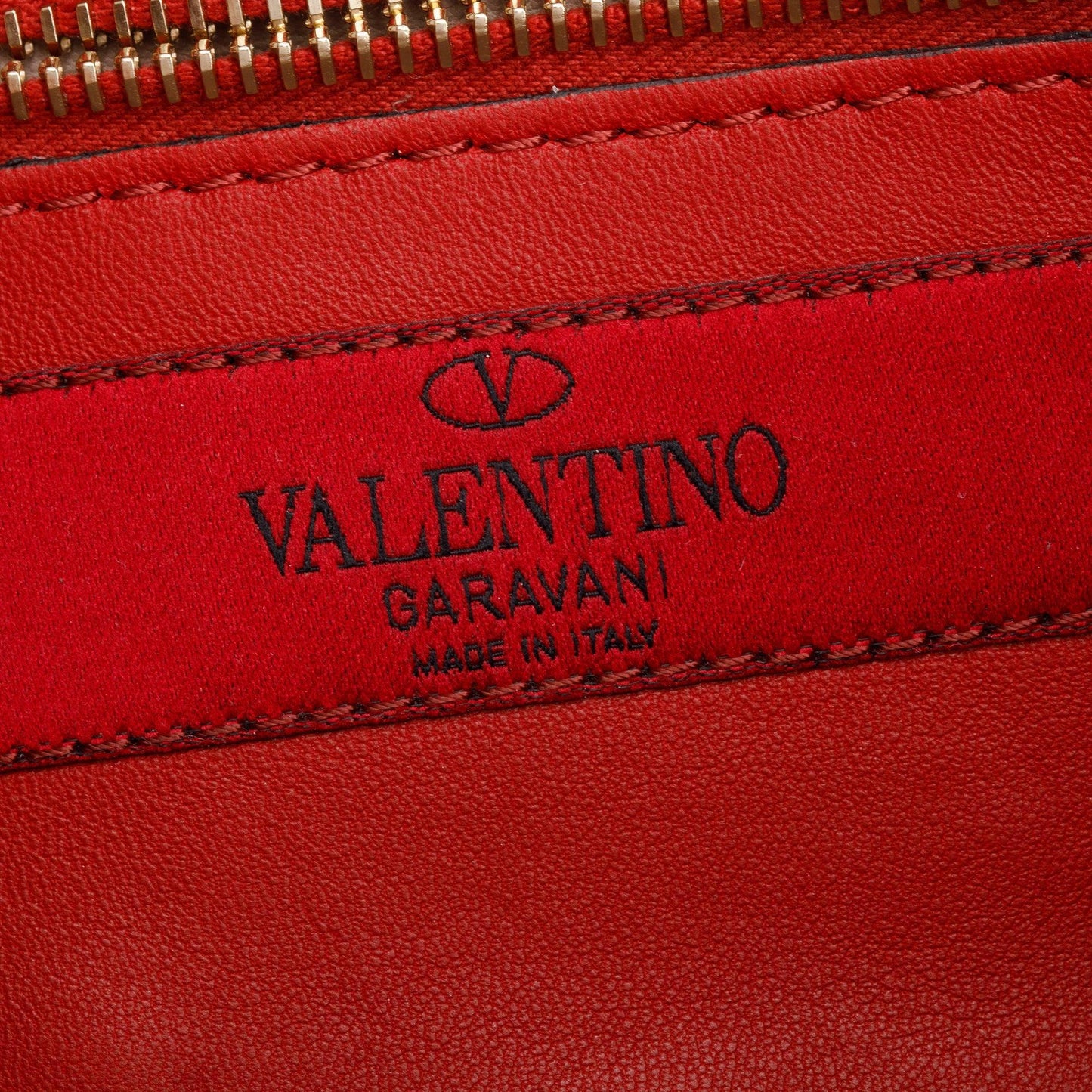 Valentino Beige Calfskin Leather Rockstud Spike Wallet On Chain