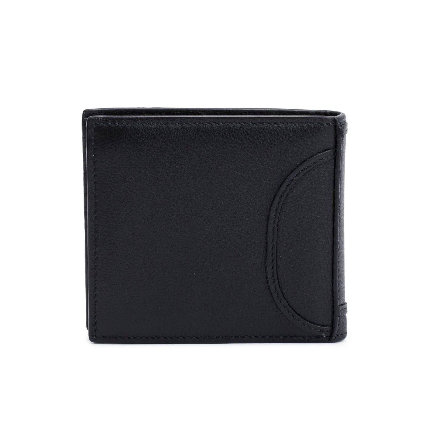 Valentino Black Calfskin Go Logo Bifold Wallet