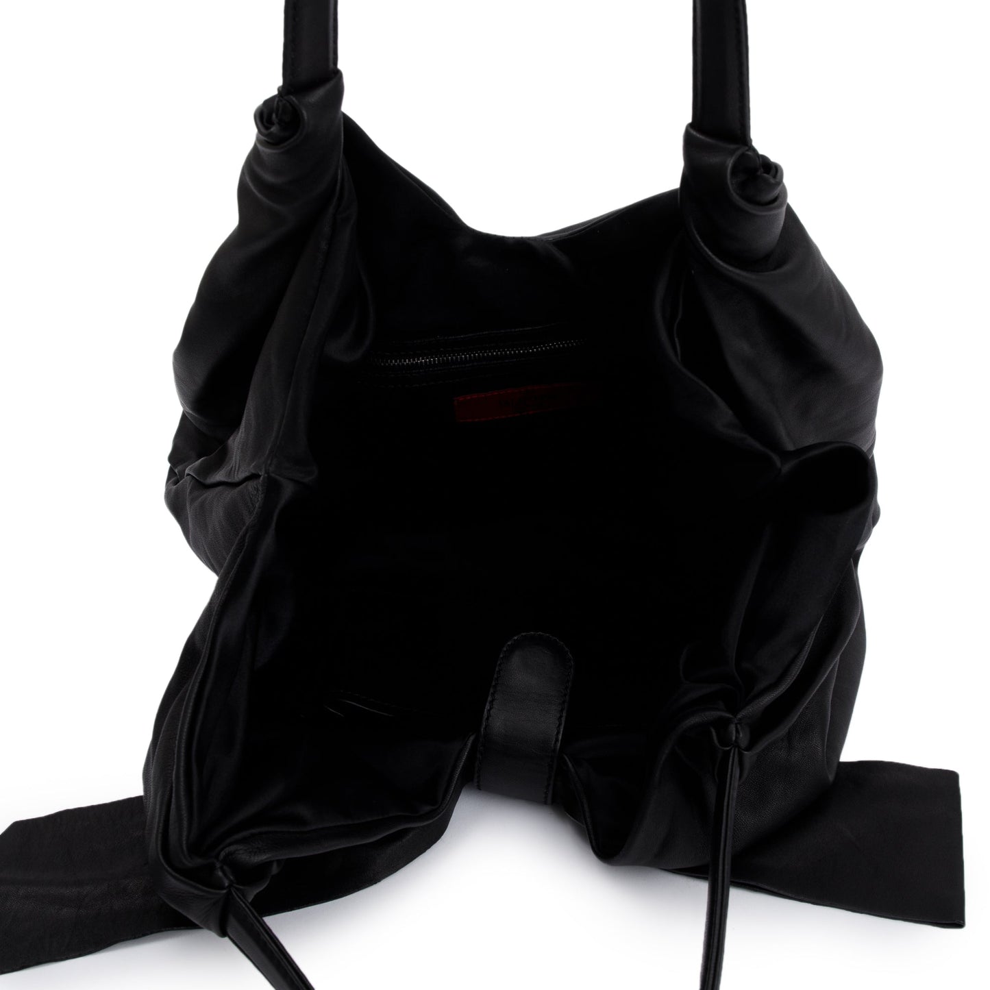 Valentino Black Calfskin Leather Bow Hobo