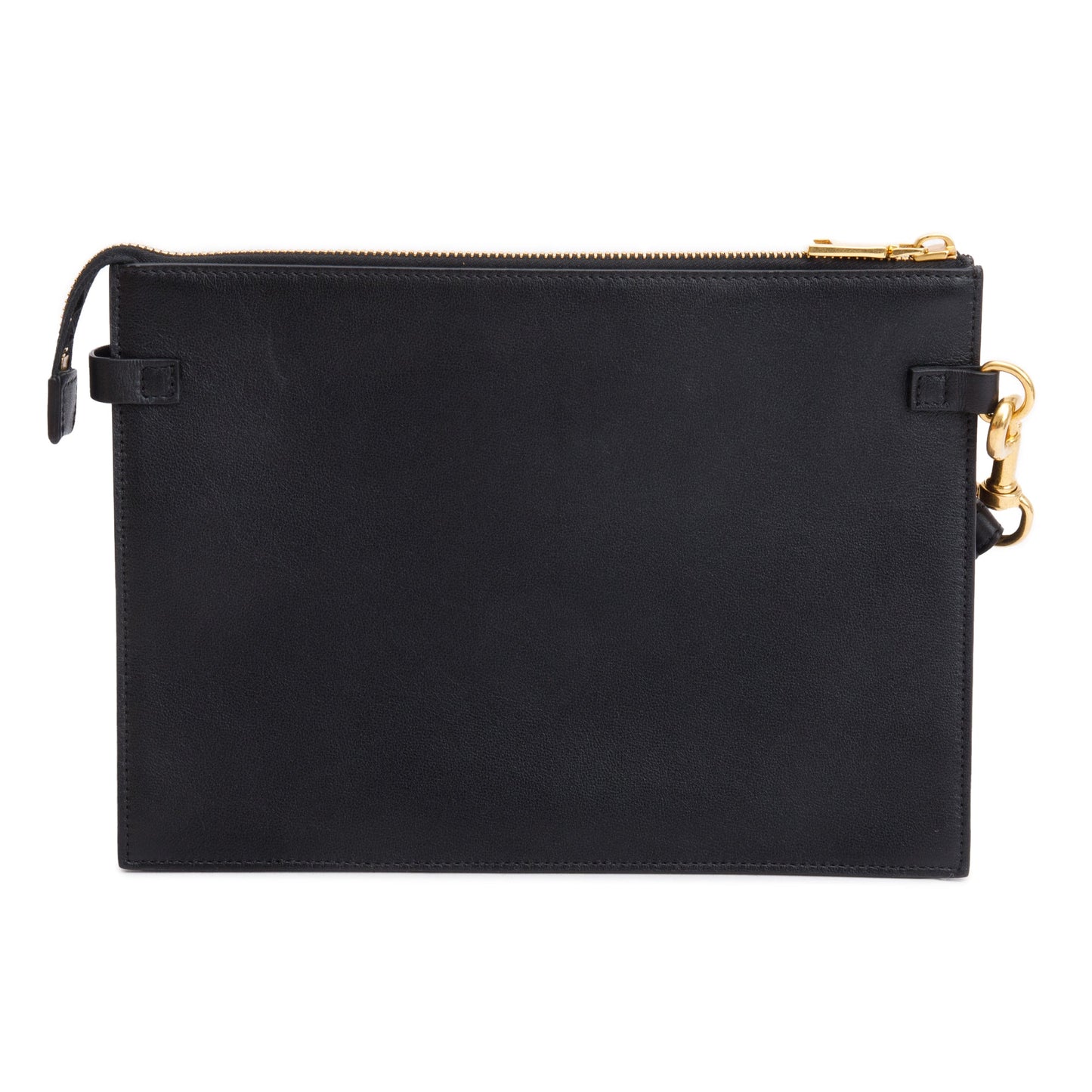 Valentino Black Calfskin Leather Signature Vlogo Pouch