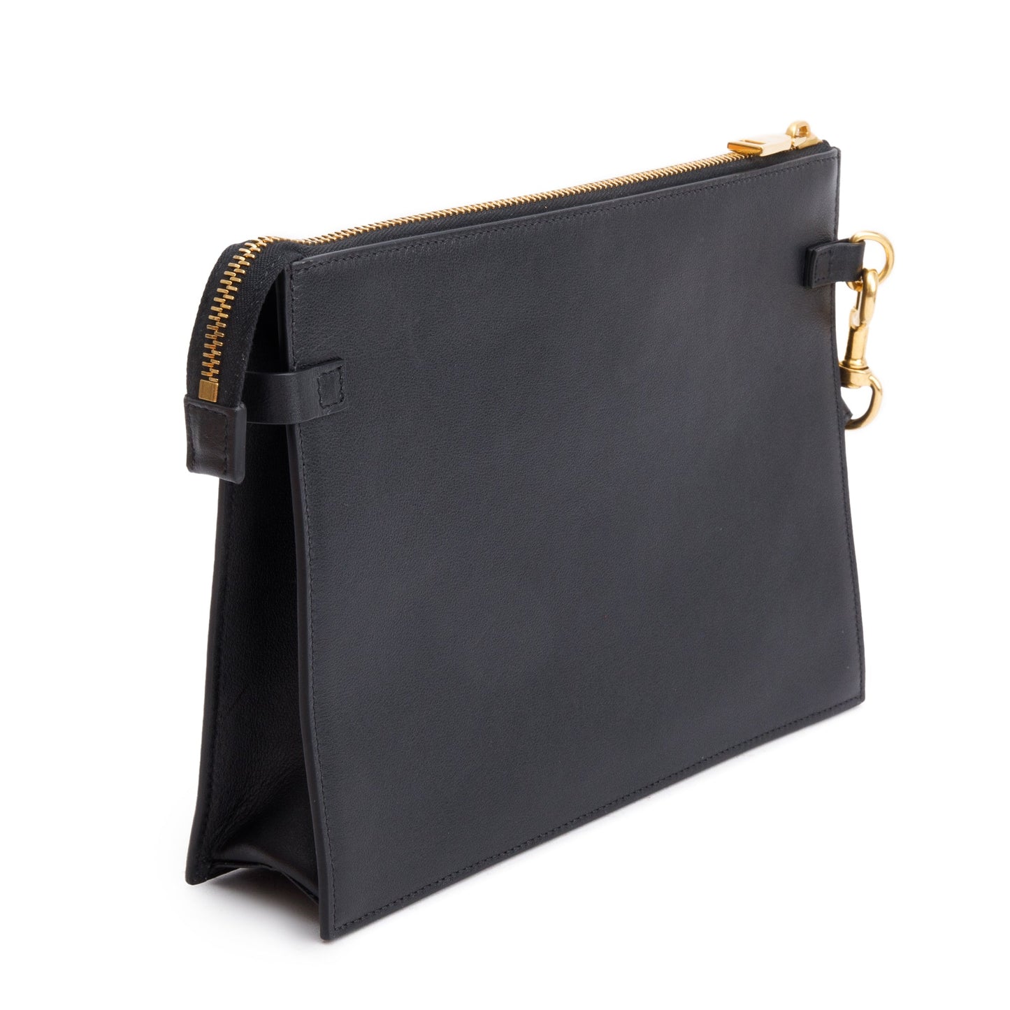 Valentino Black Calfskin Leather Signature Vlogo Pouch