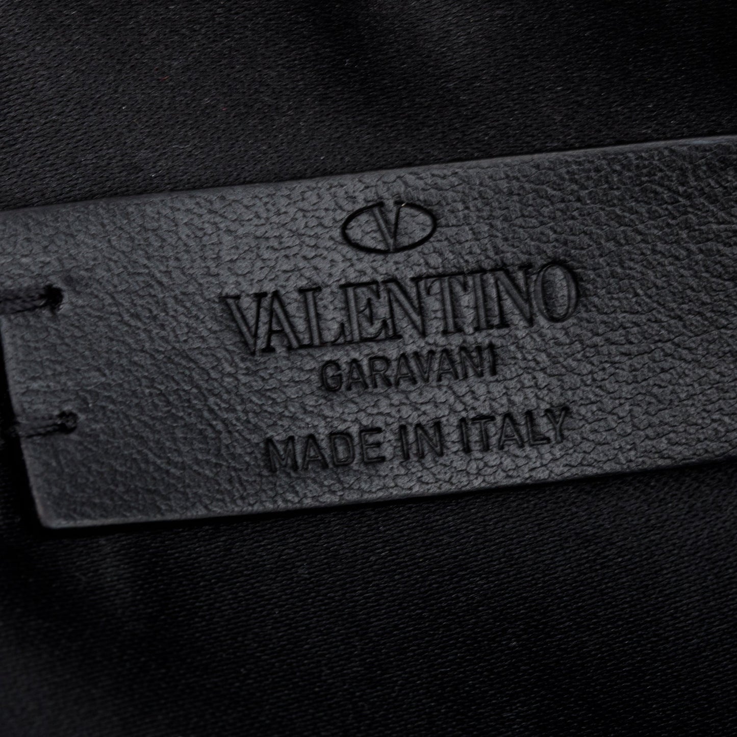 Valentino Black Calfskin Leather Signature Vlogo Pouch
