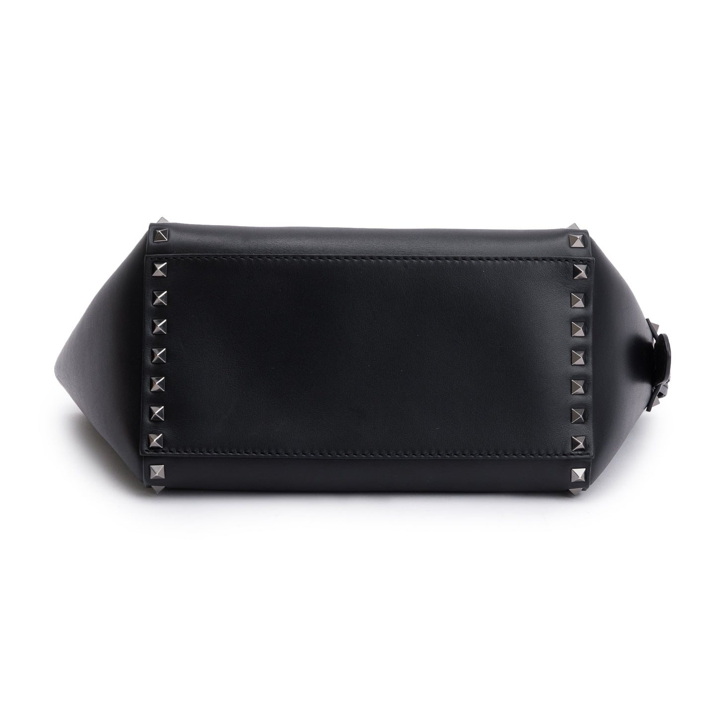 Valentino Black Calfskin Leather Small Rockstud Tote Bag