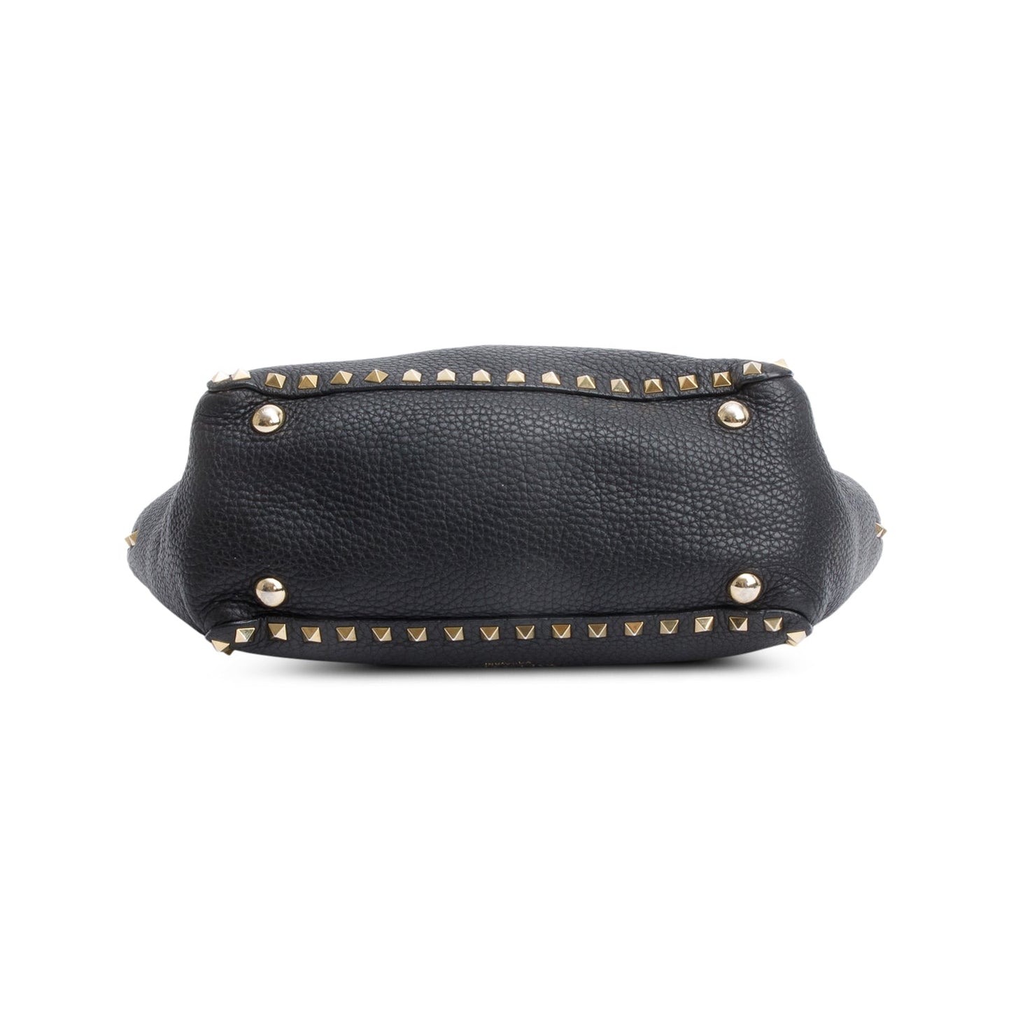 Valentino Black Calfskin Leather Rockstud Tote Bag