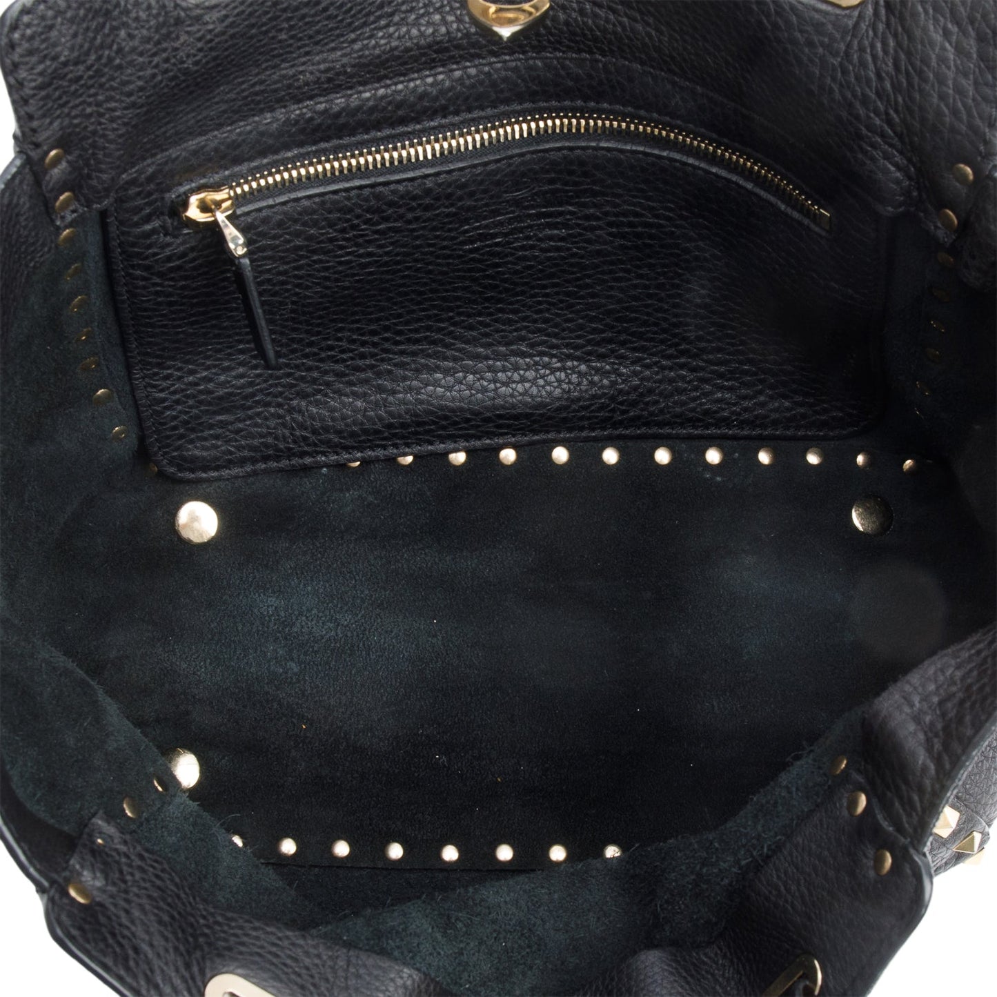 Valentino Black Calfskin Leather Rockstud Tote Bag