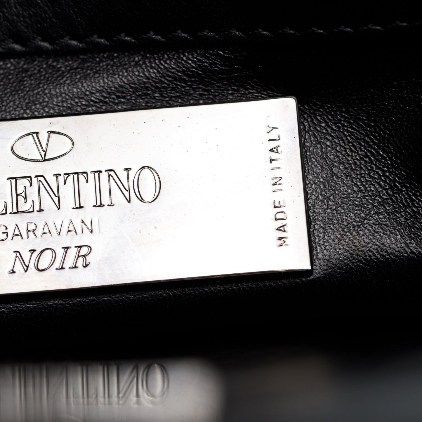 Valentino Black Calfskin Leather Small Rockstud Tote Bag