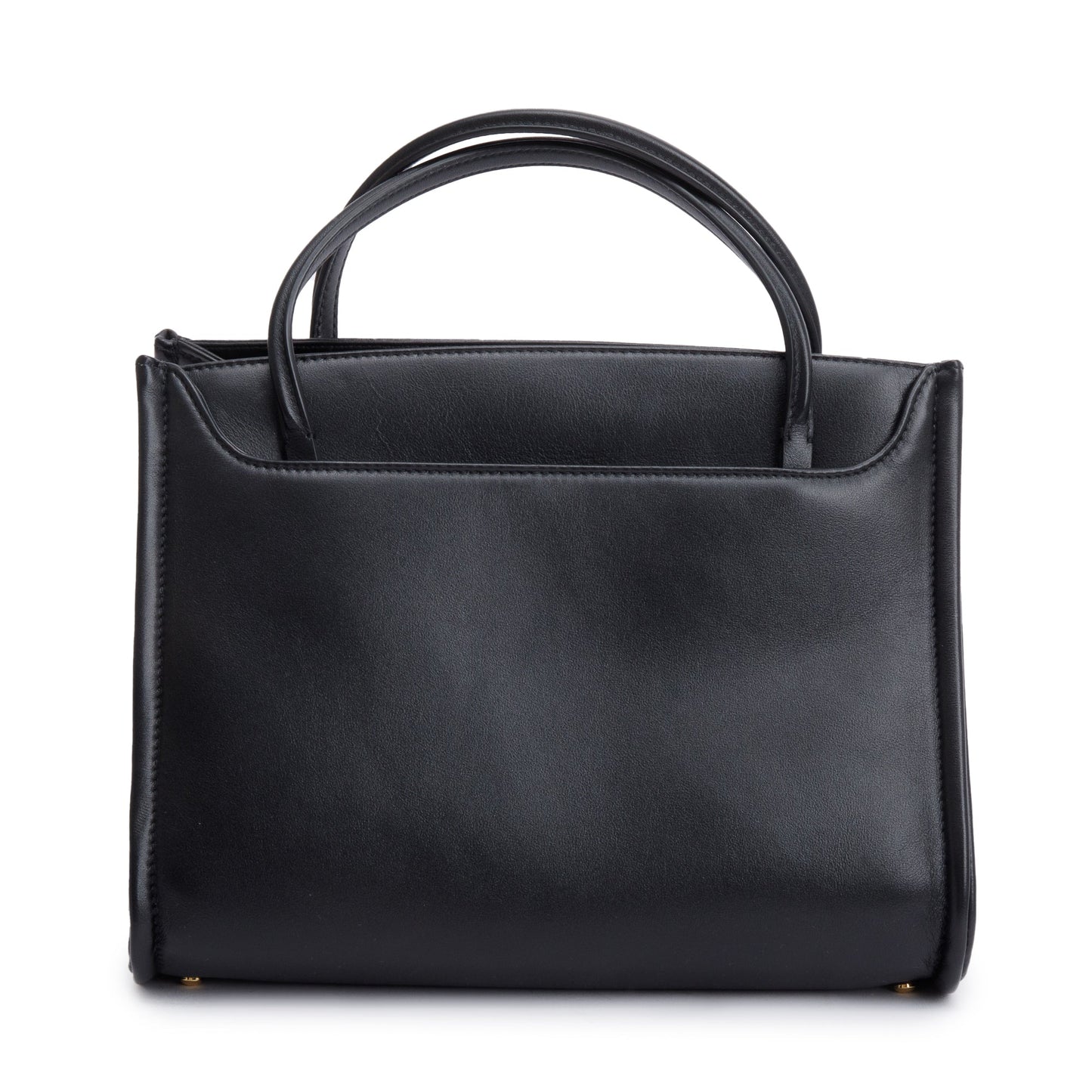Valentino Black Calfskin Leather Small Vlogo Locker Satchel