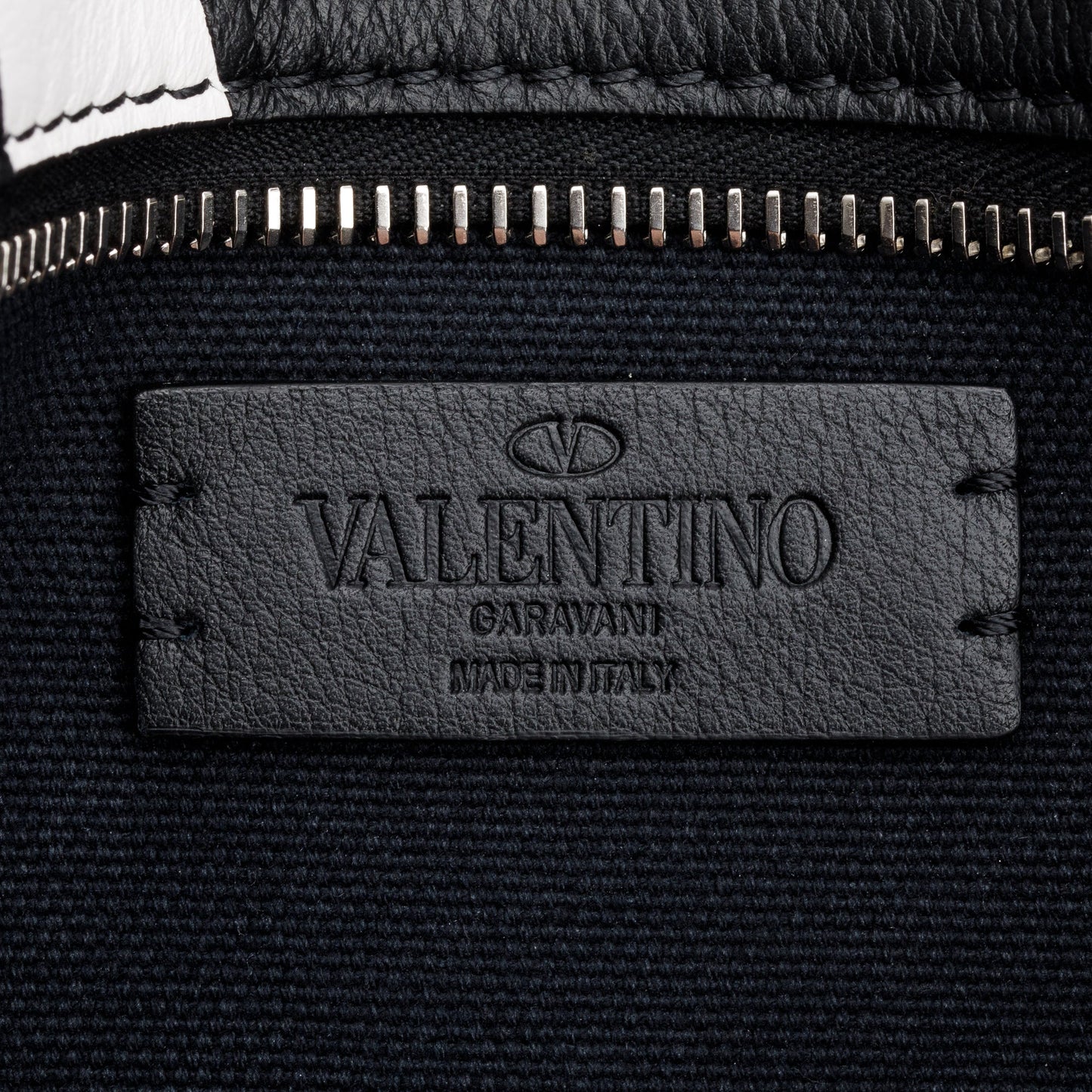 Valentino Black Calfskin Leather VLTN Messenger Pouch
