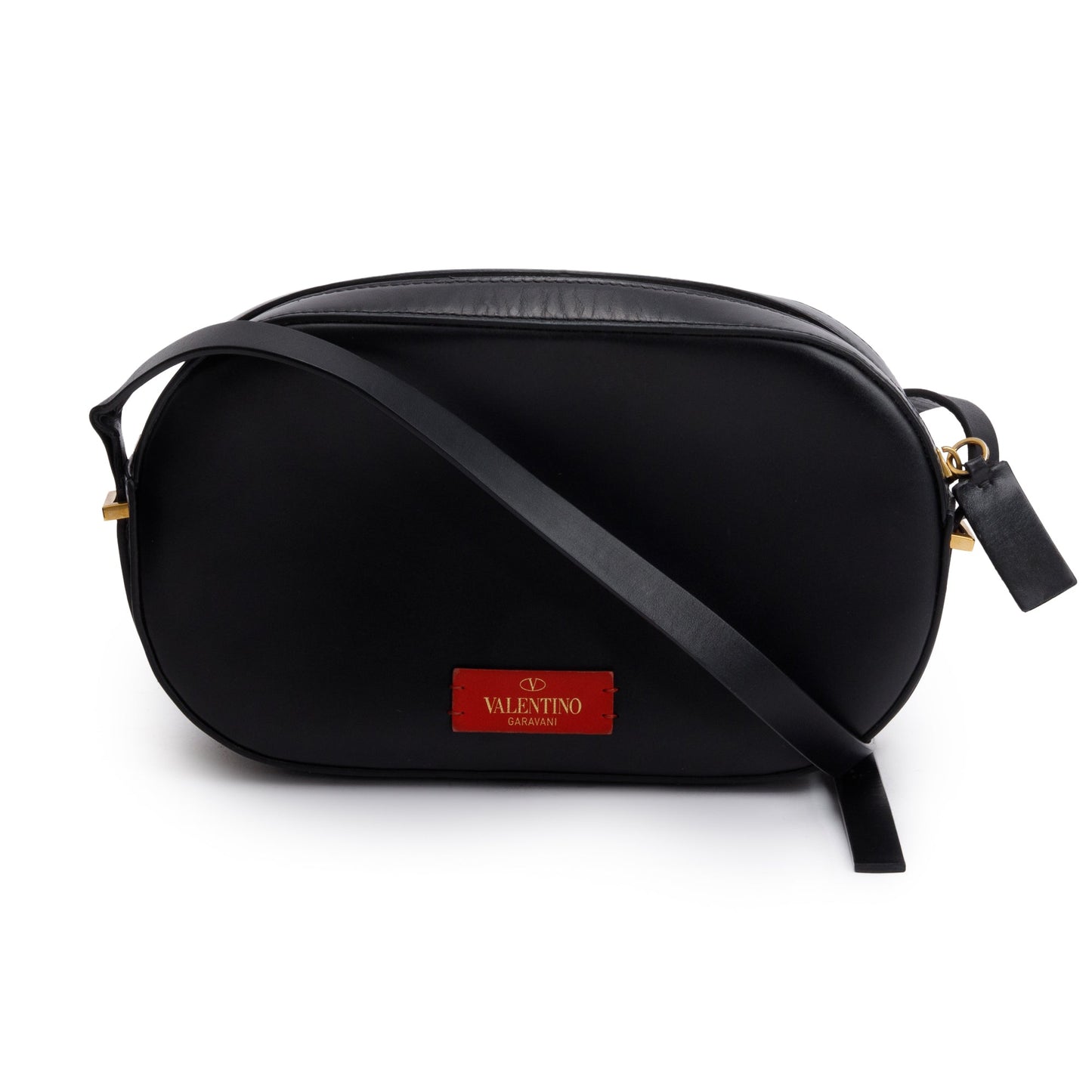 Valentino Black Calfskin Leather Vlogo Walk Crossbody Bag