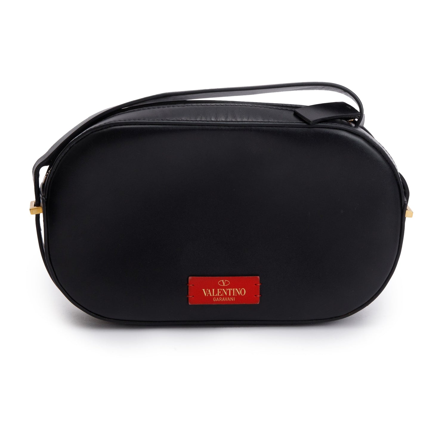 Valentino Black Calfskin Leather Vlogo Walk Crossbody Bag