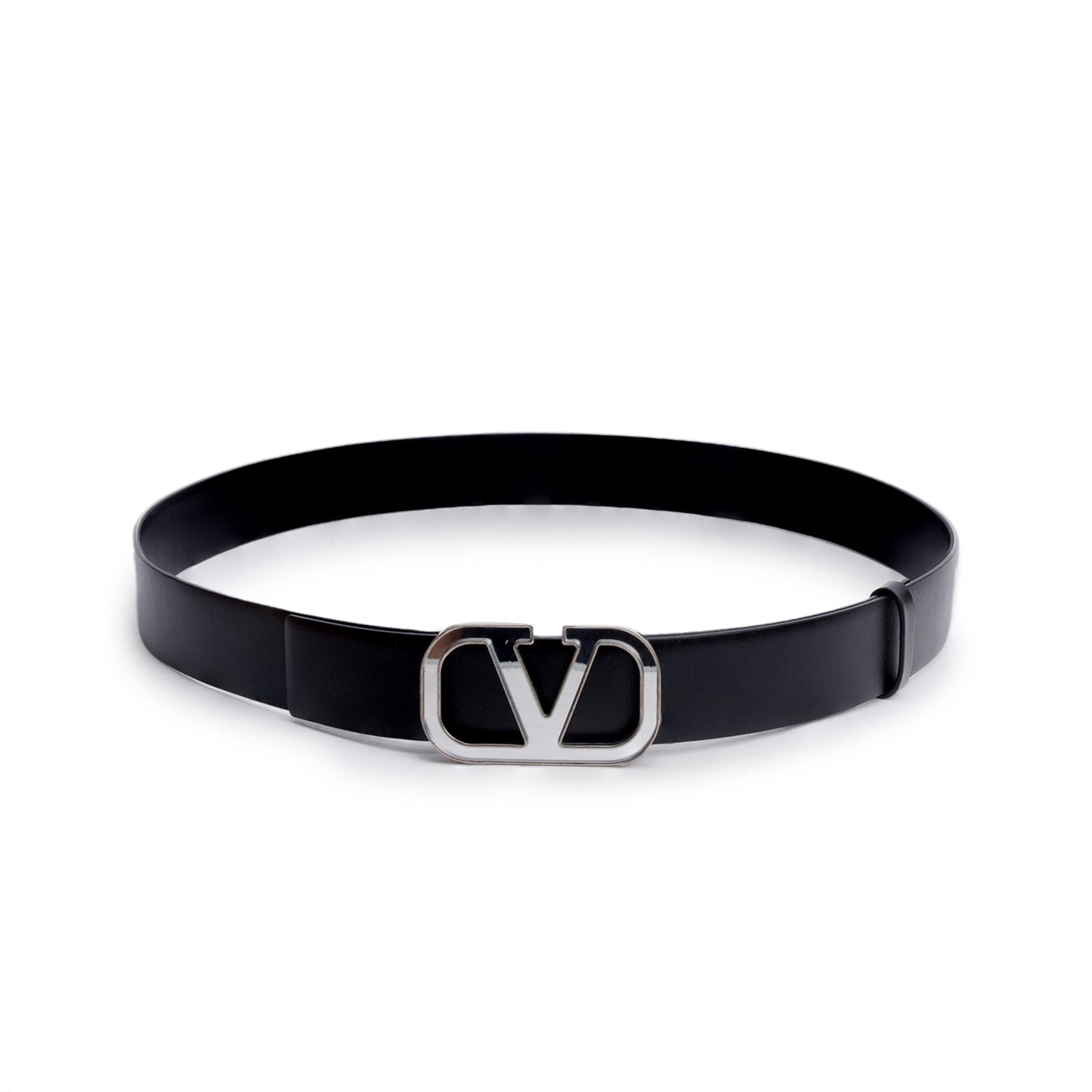 Valentino Black Calfskin Vlogo Signature 35 MM Leather Belt, 110 44