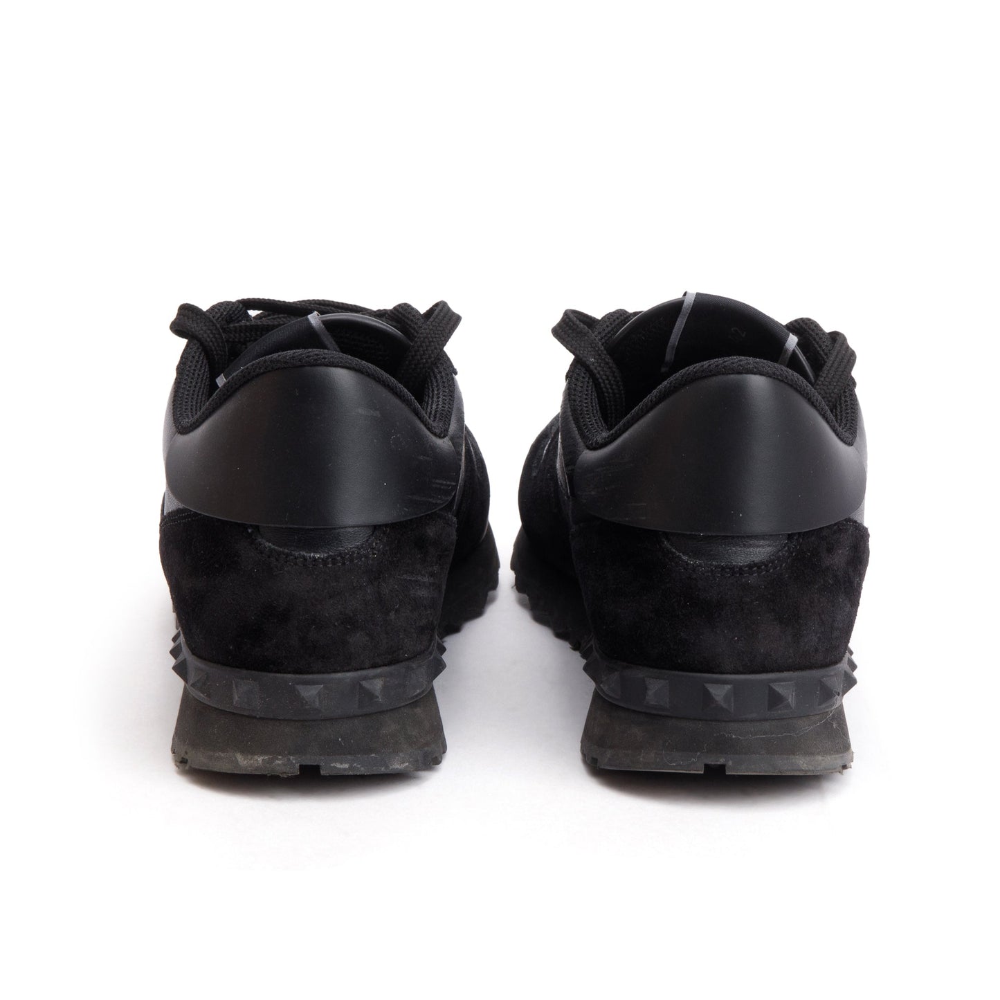 Valentino Black Camouflage Fabric Leather Rockrunner Sneakers, Size 42