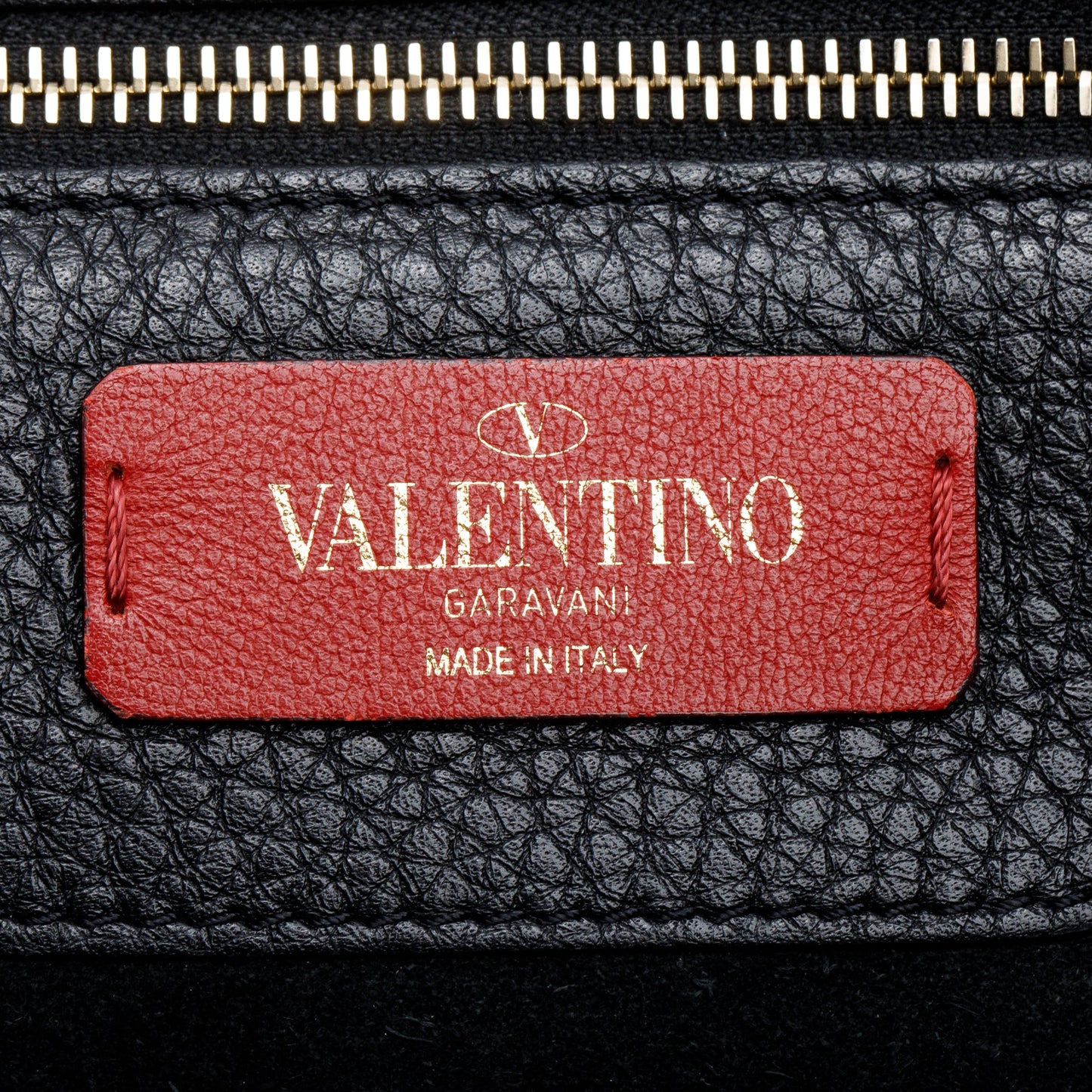 Valentino Black Grained Calfskin Large Rockstud Tote