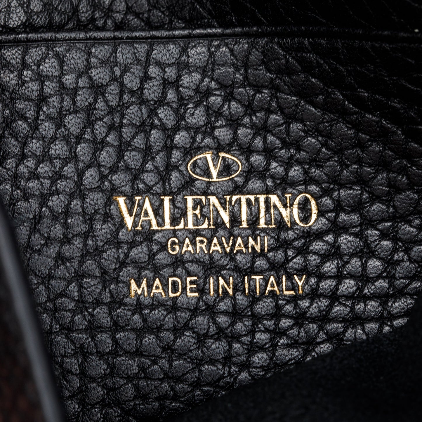 Valentino Black Grained Calfskin Leather Rockstud Handie Mini Crossbody Bag