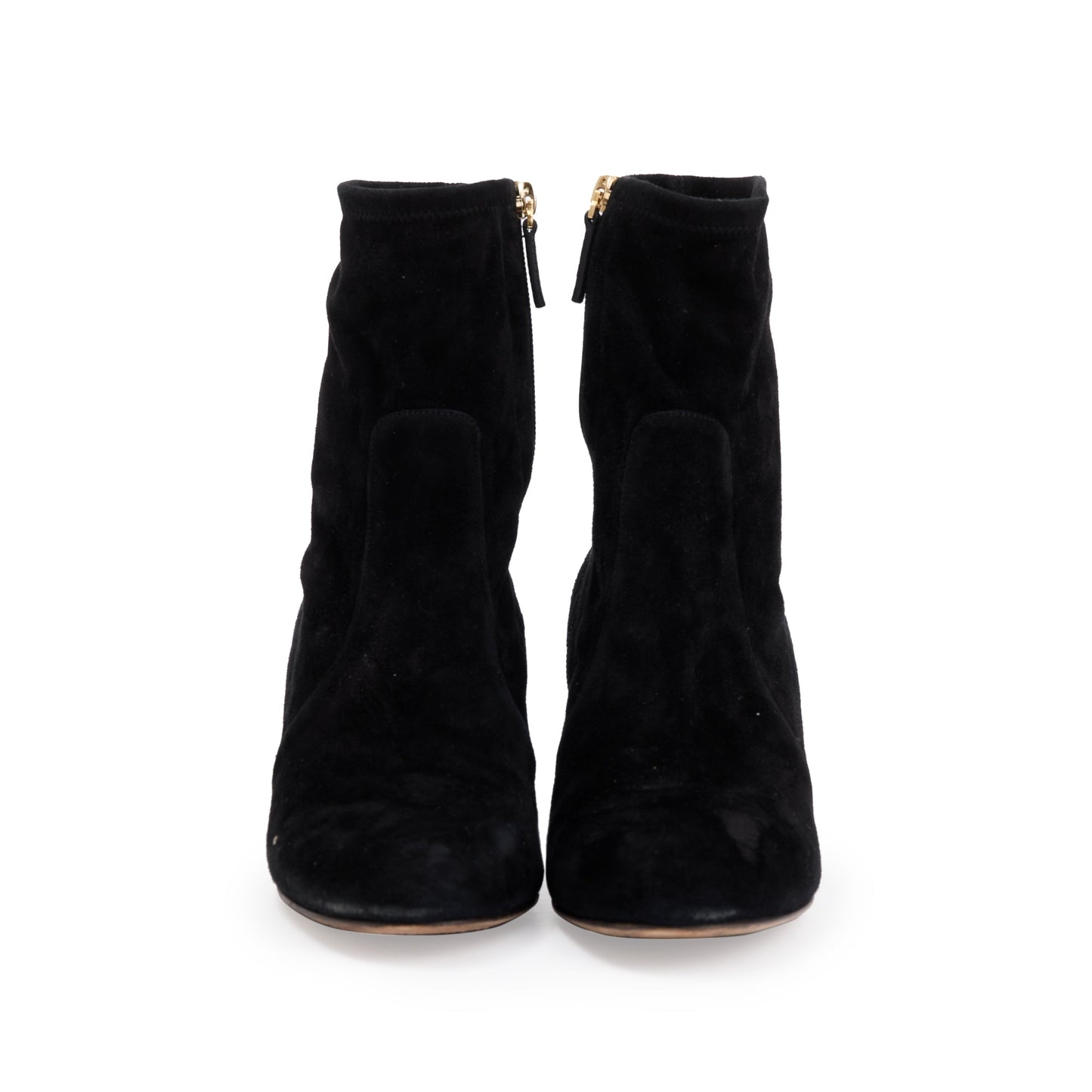 Valentino Black Suede Rockstud Accent Sock Boots, Size 40