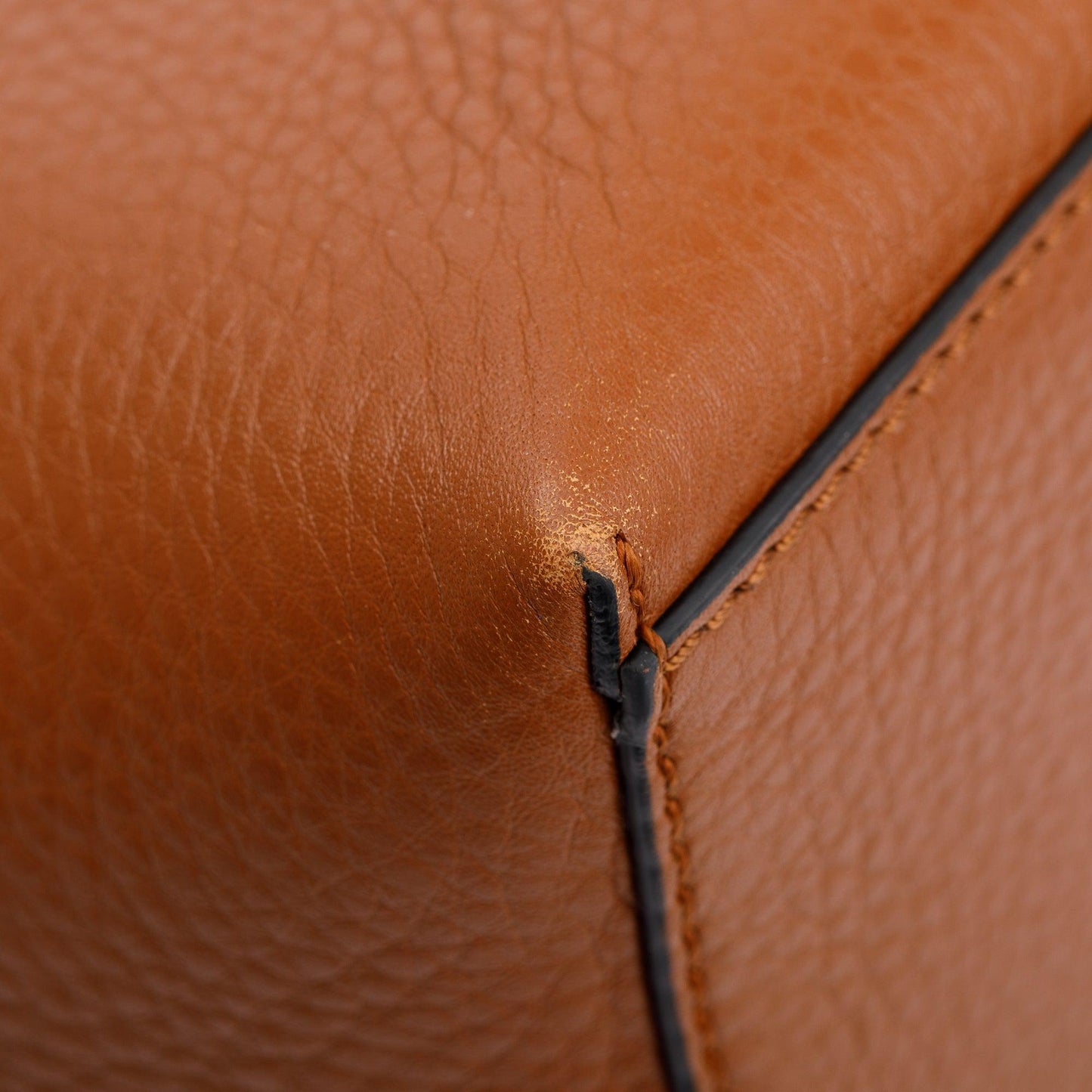 Valentino Brown Grained Calfskin Large Rockstud Tote