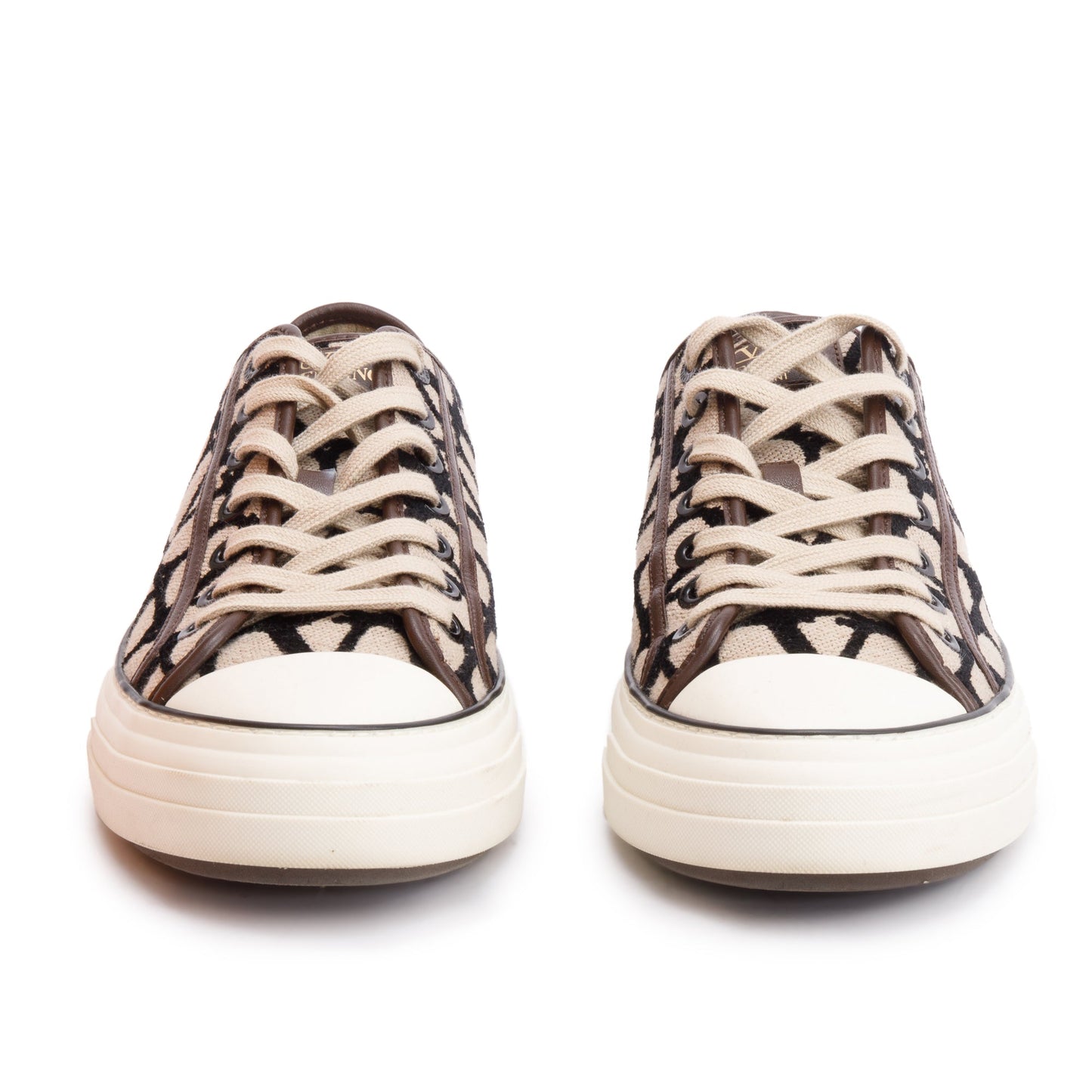 Valentino Brown Toile Iconographe Totaloop Low-Top Sneakers, Size 41