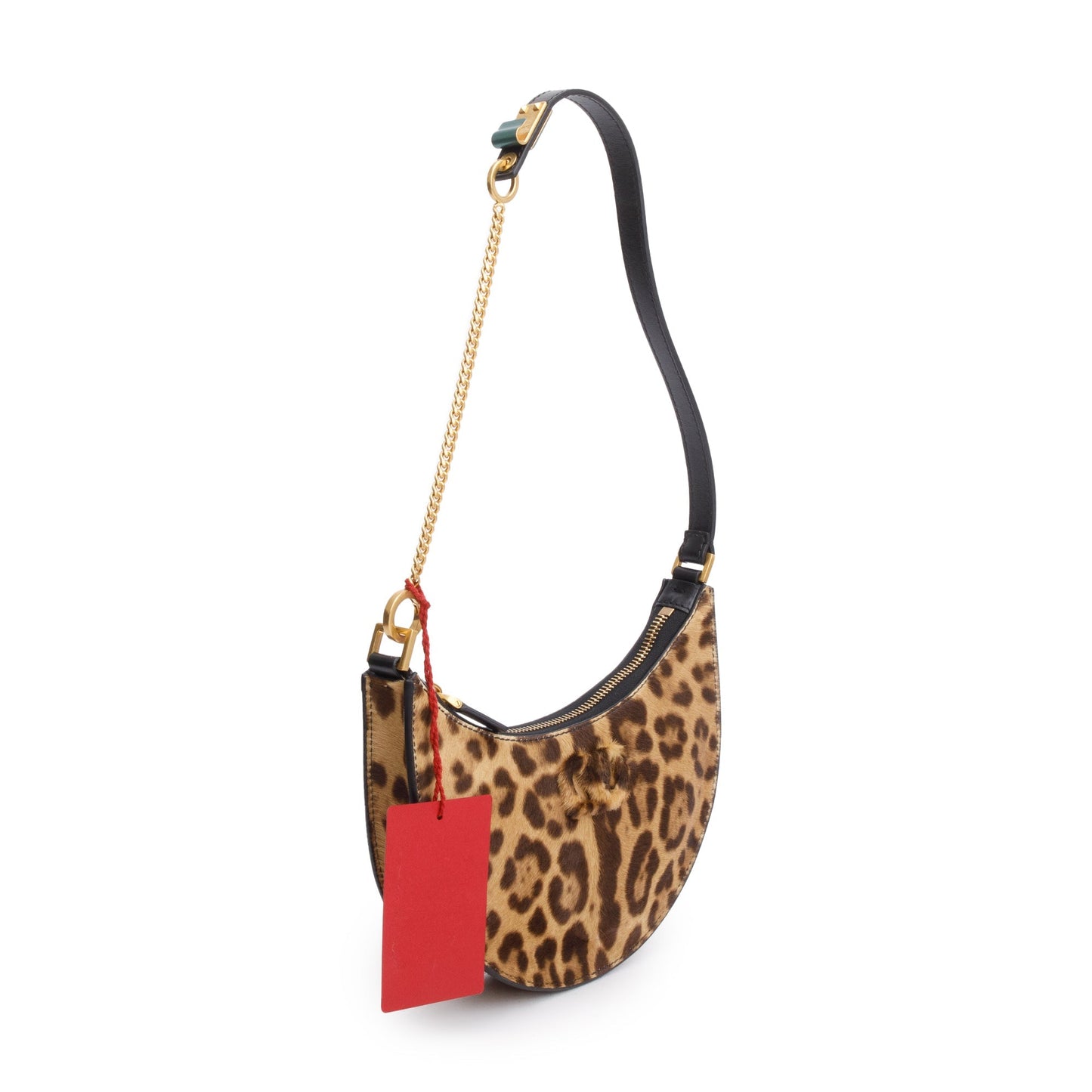 Valentino Calf Hair Leopard Print Mini Vlogo Hobo Bag