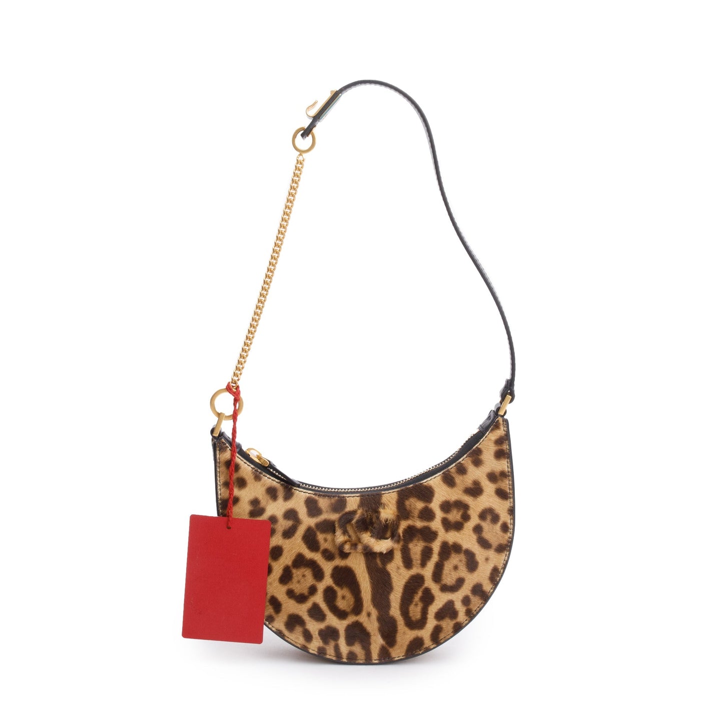 Valentino Calf Hair Leopard Print Mini Vlogo Hobo Bag