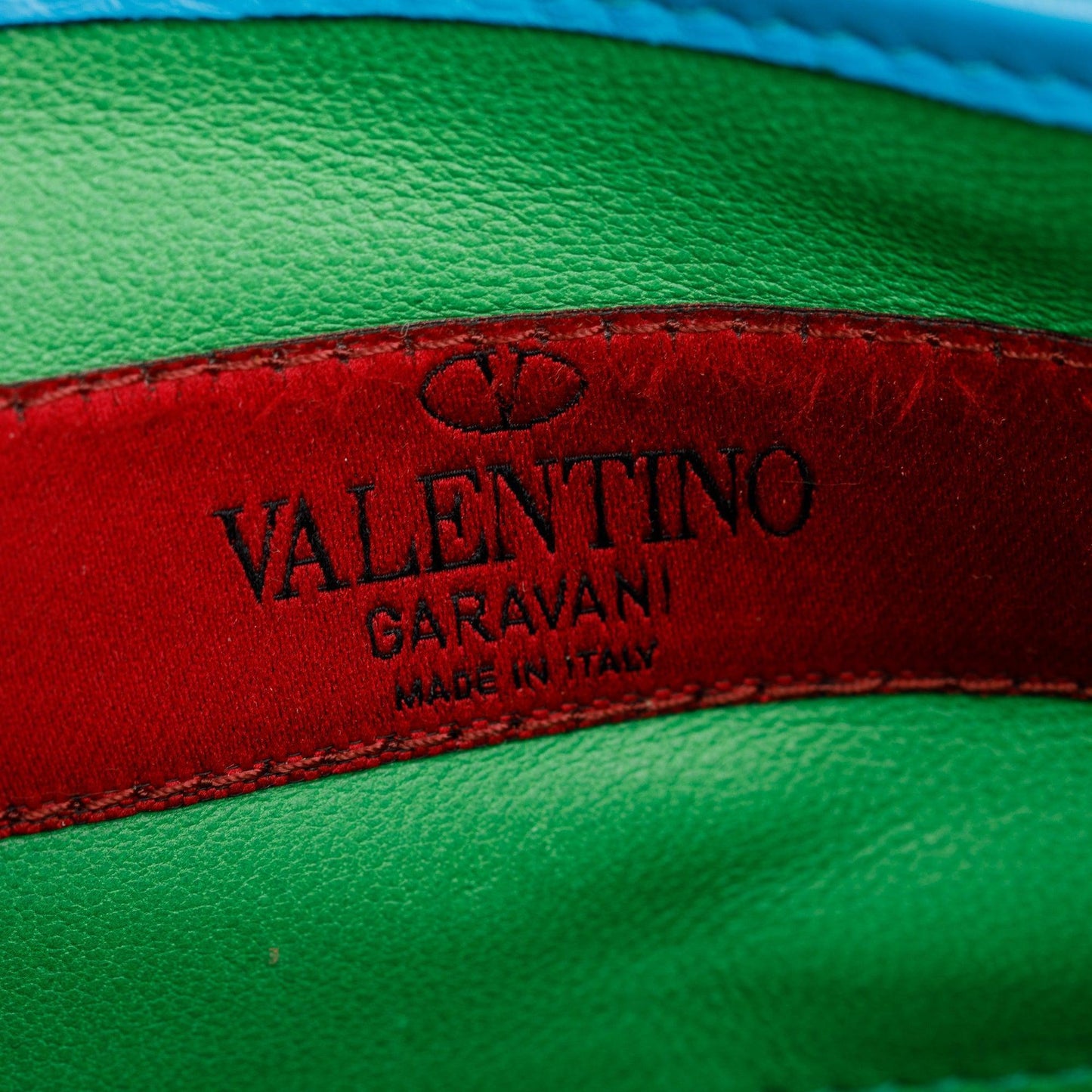 Valentino Multicolor Striped Calfskin Leather Mini 1973 Glam Lock Chain Bag
