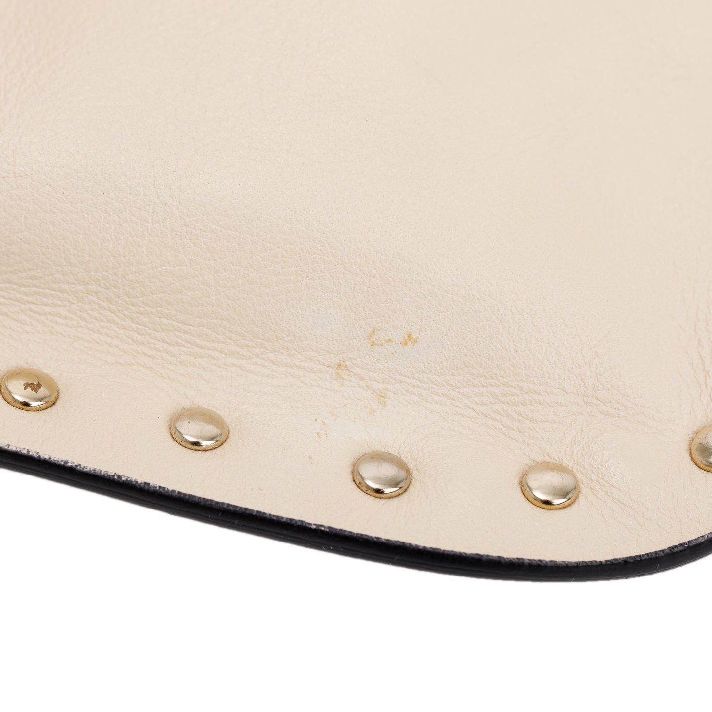 Valentino Neutral Calfskin Leather Rockstud Foldover Crossbody