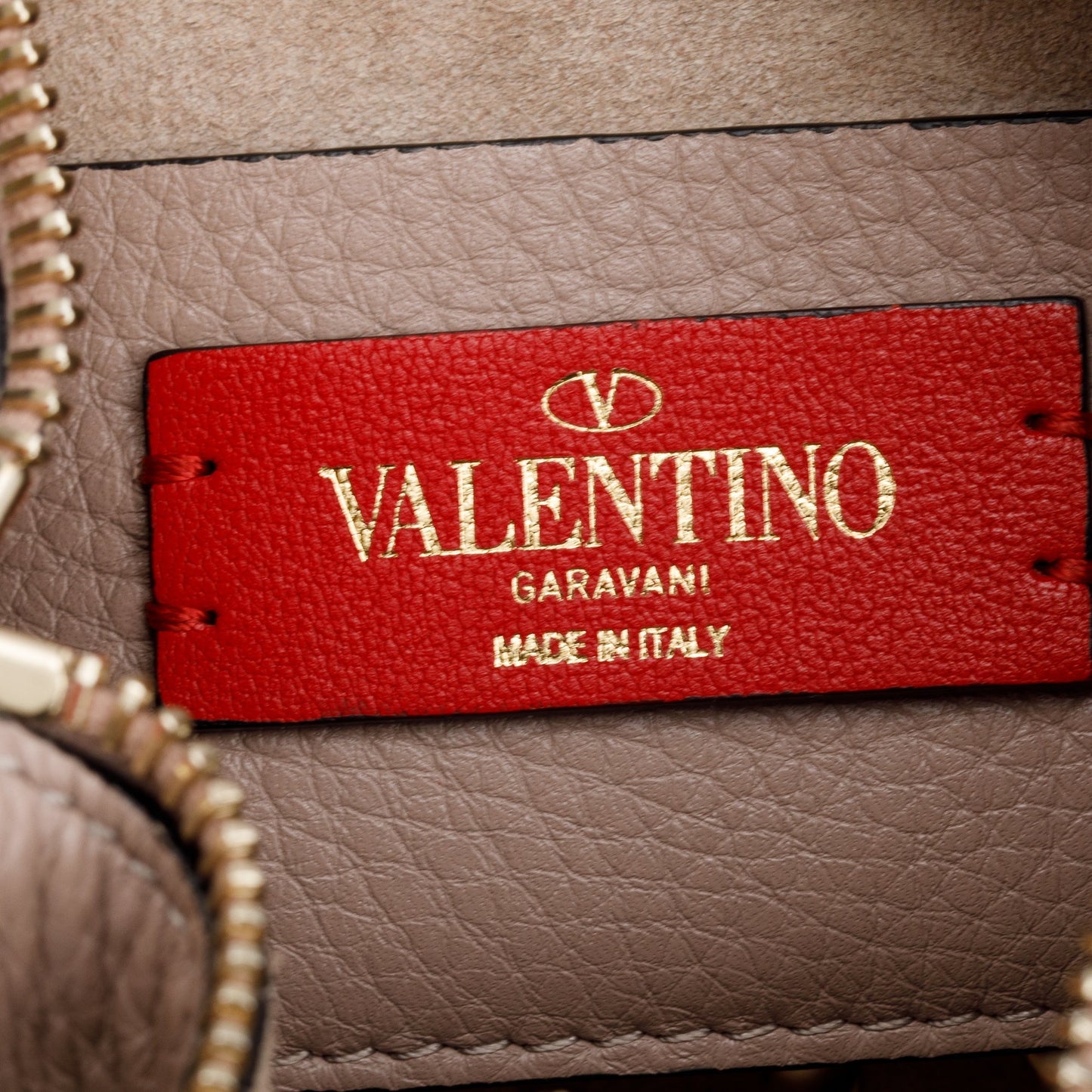 Valentino Neutral Grained Calfskin Leather All Over Rockstud Small Crossbody Bag