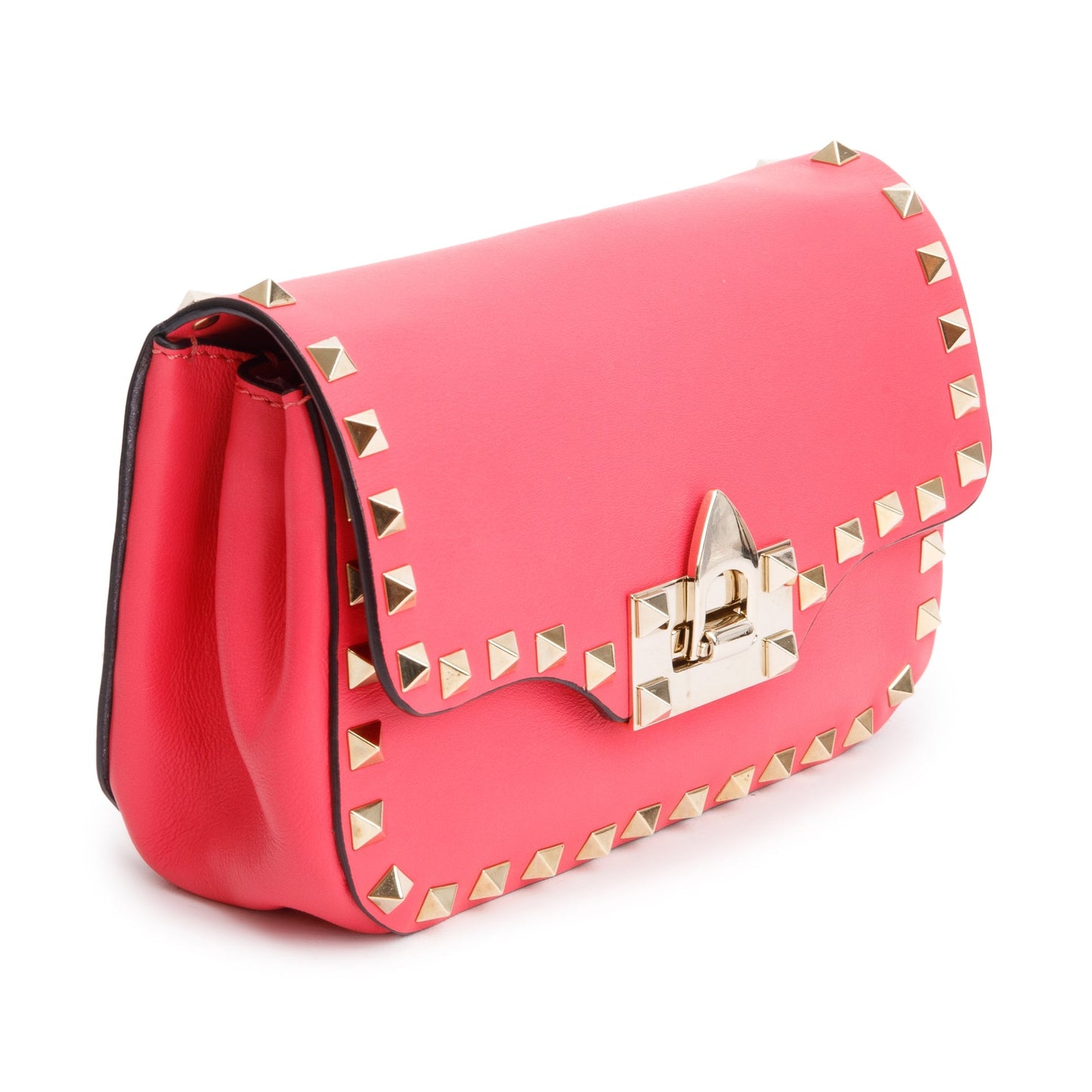 Valentino Pink Calfskin Leather Rockstud Crossbody Bag