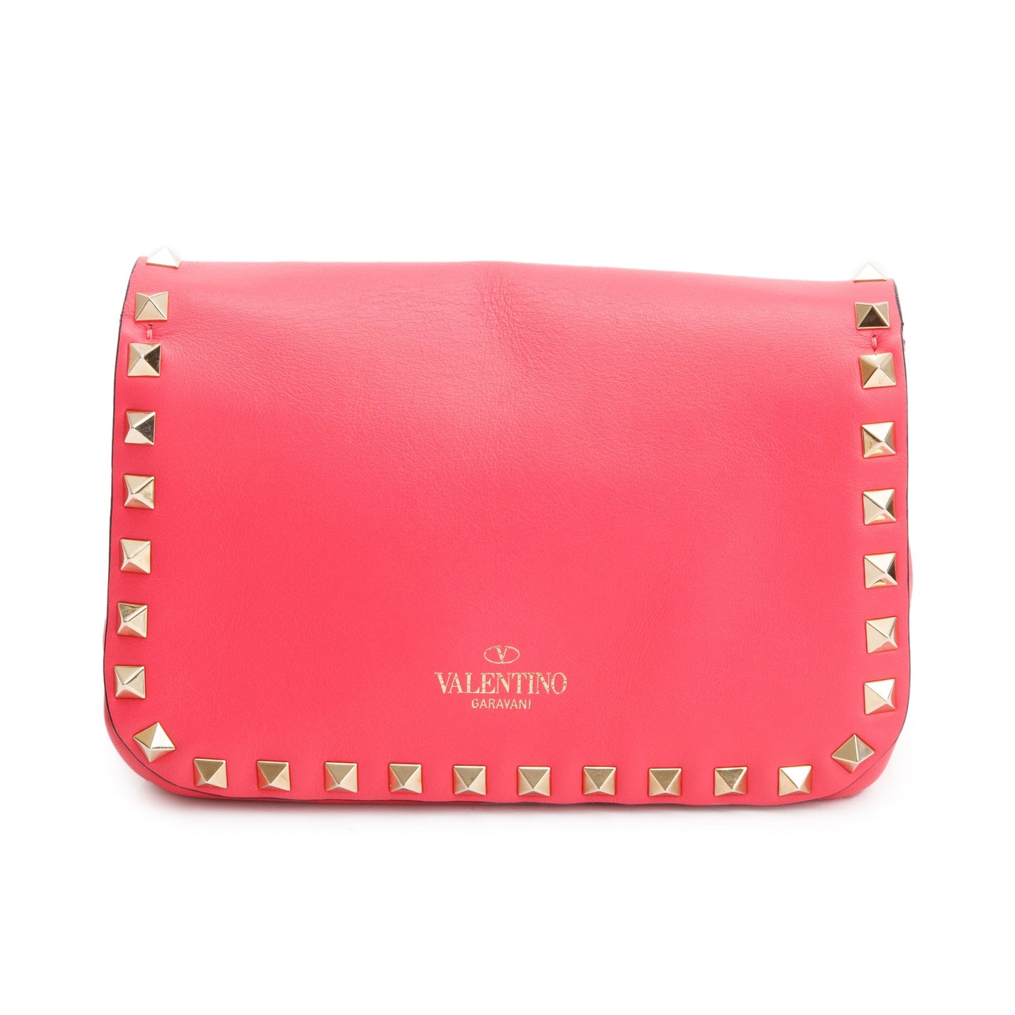Valentino Pink Calfskin Leather Rockstud Crossbody Bag