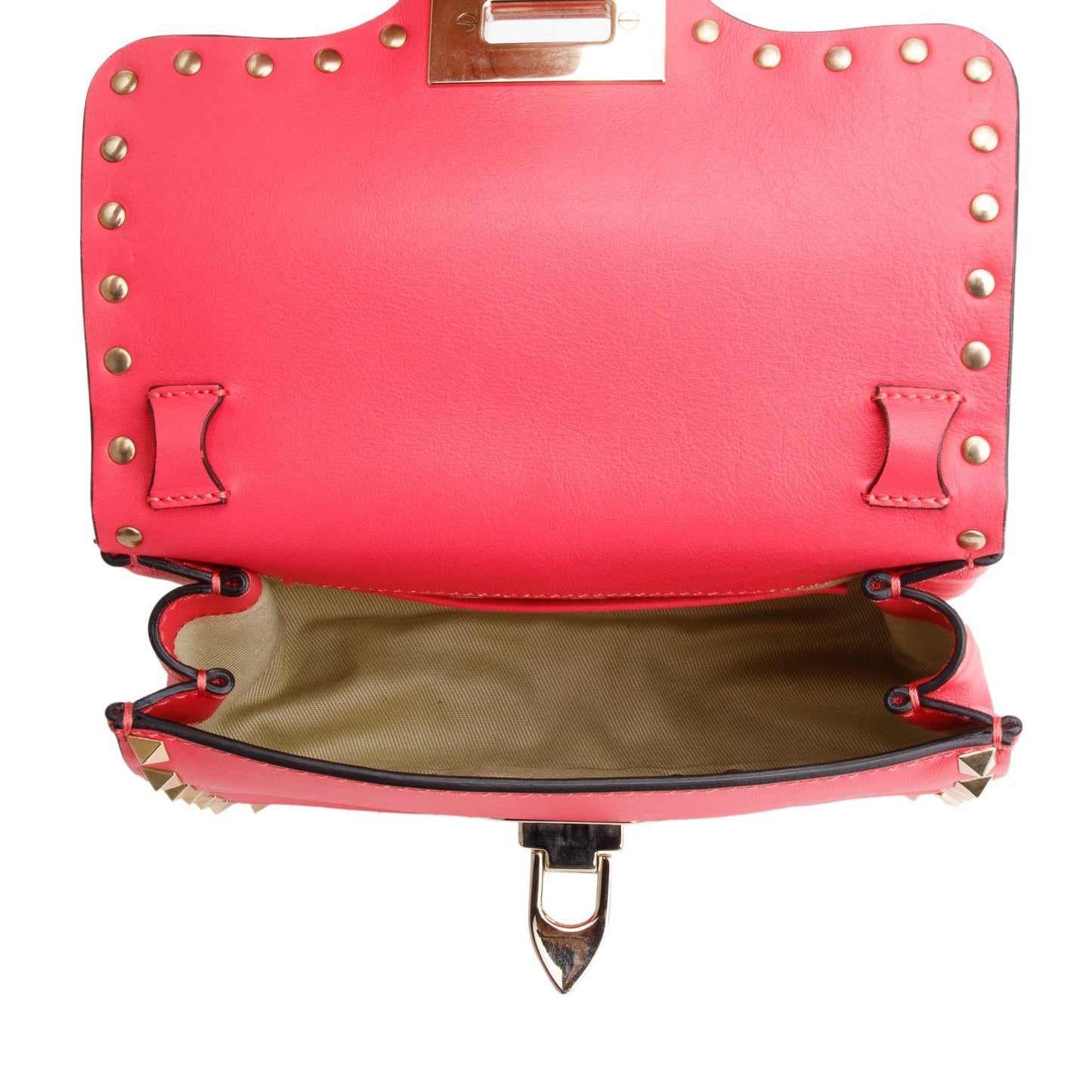 Valentino Pink Calfskin Leather Rockstud Crossbody Bag