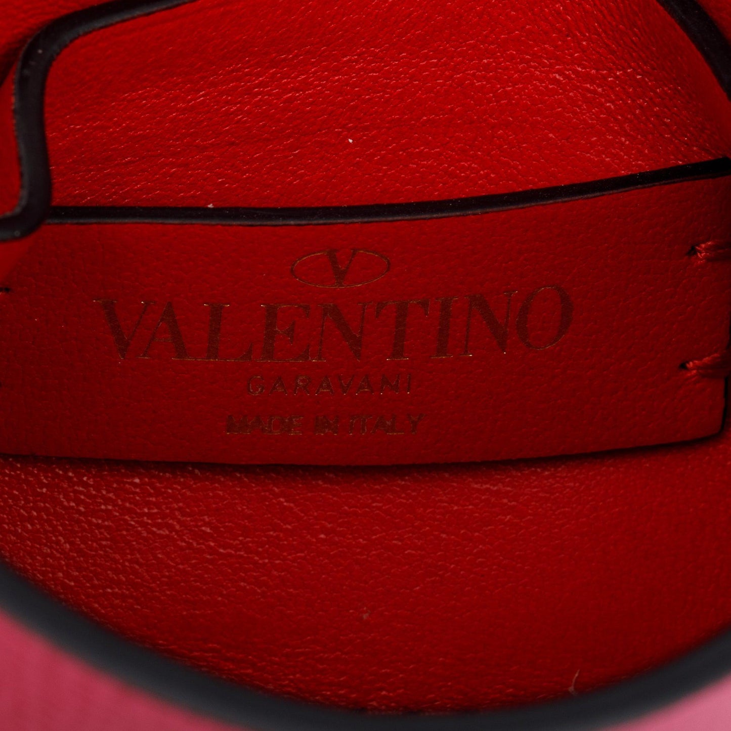 Valentino Pink Calfskin Leather Rockstud Micro Chain Bag