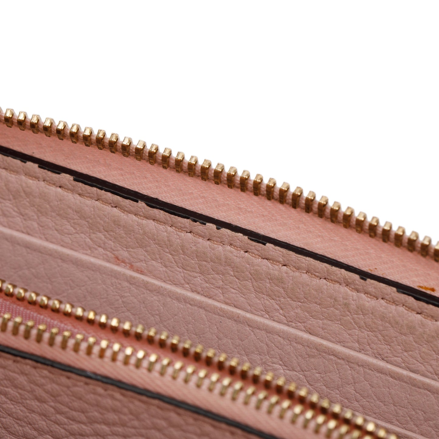 Valentino Pink Pebbled Calfskin Rockstud Zip Around Wallet