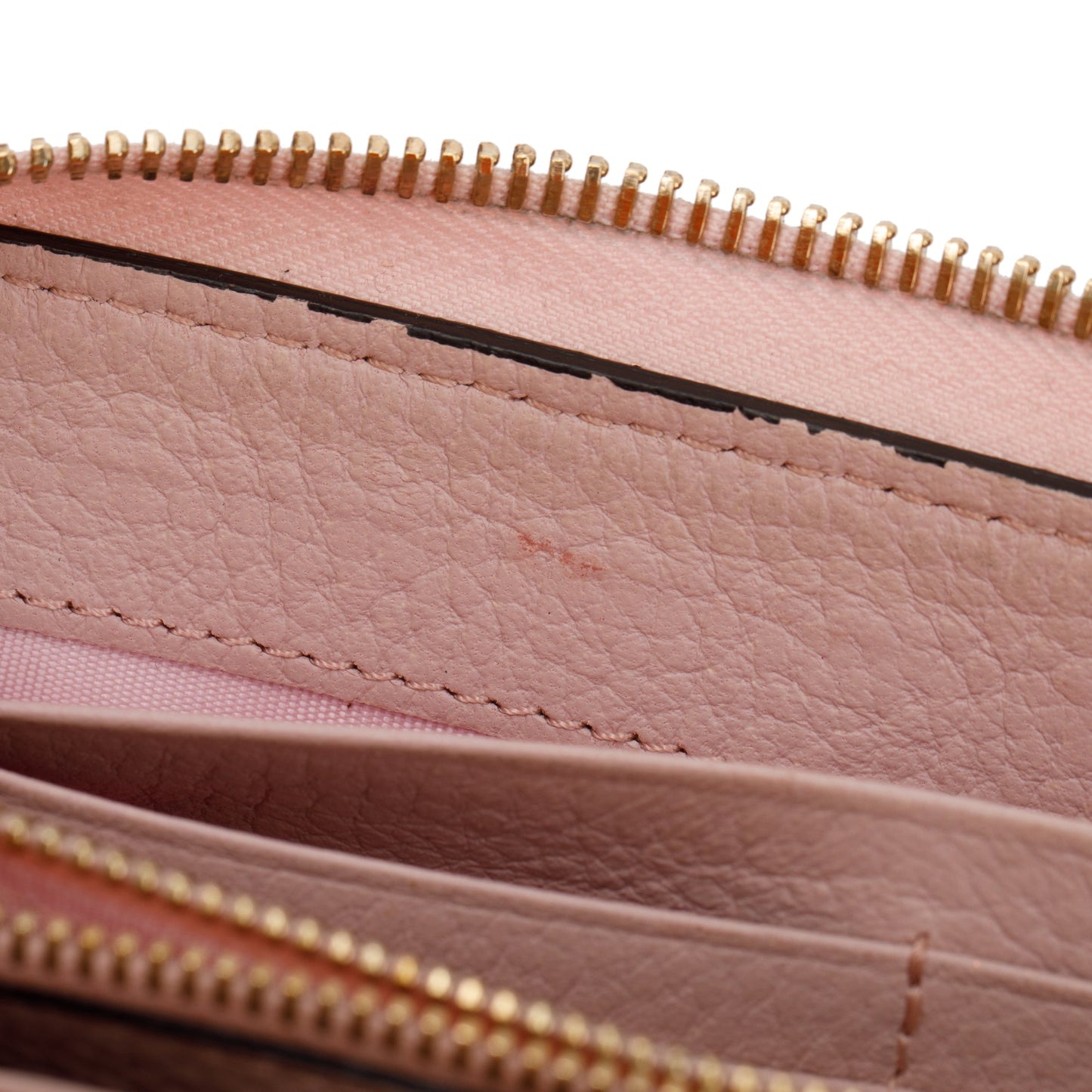 Valentino Pink Pebbled Calfskin Rockstud Zip Around Wallet